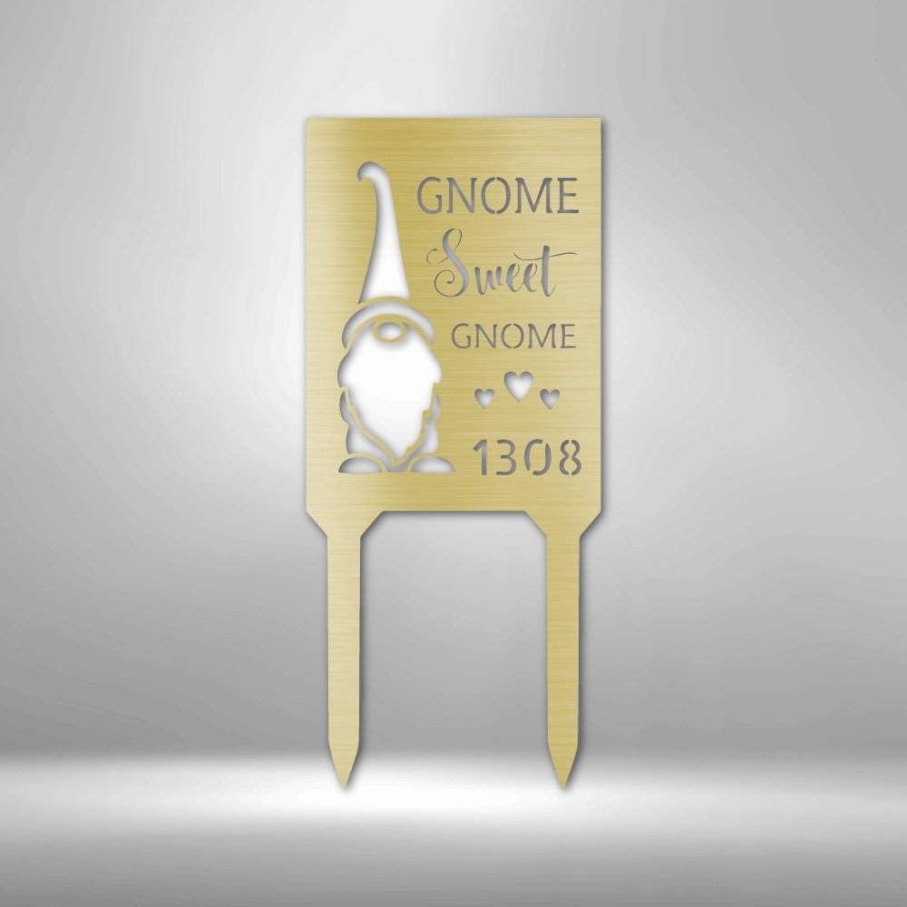 Gnome Home - Steel Stake - Cool Metal Signs