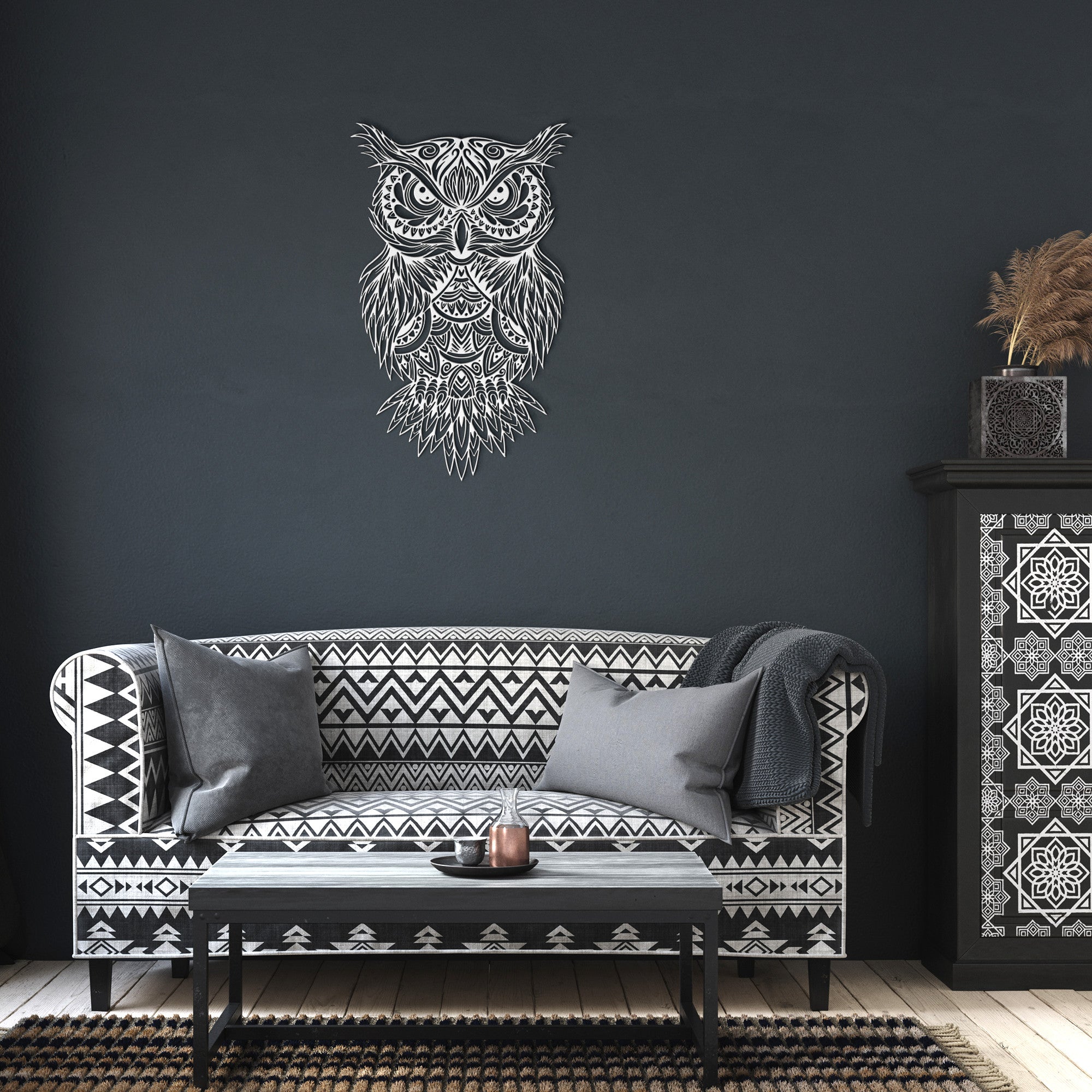 Mandala Owl Sign - Cool Metal Signs
