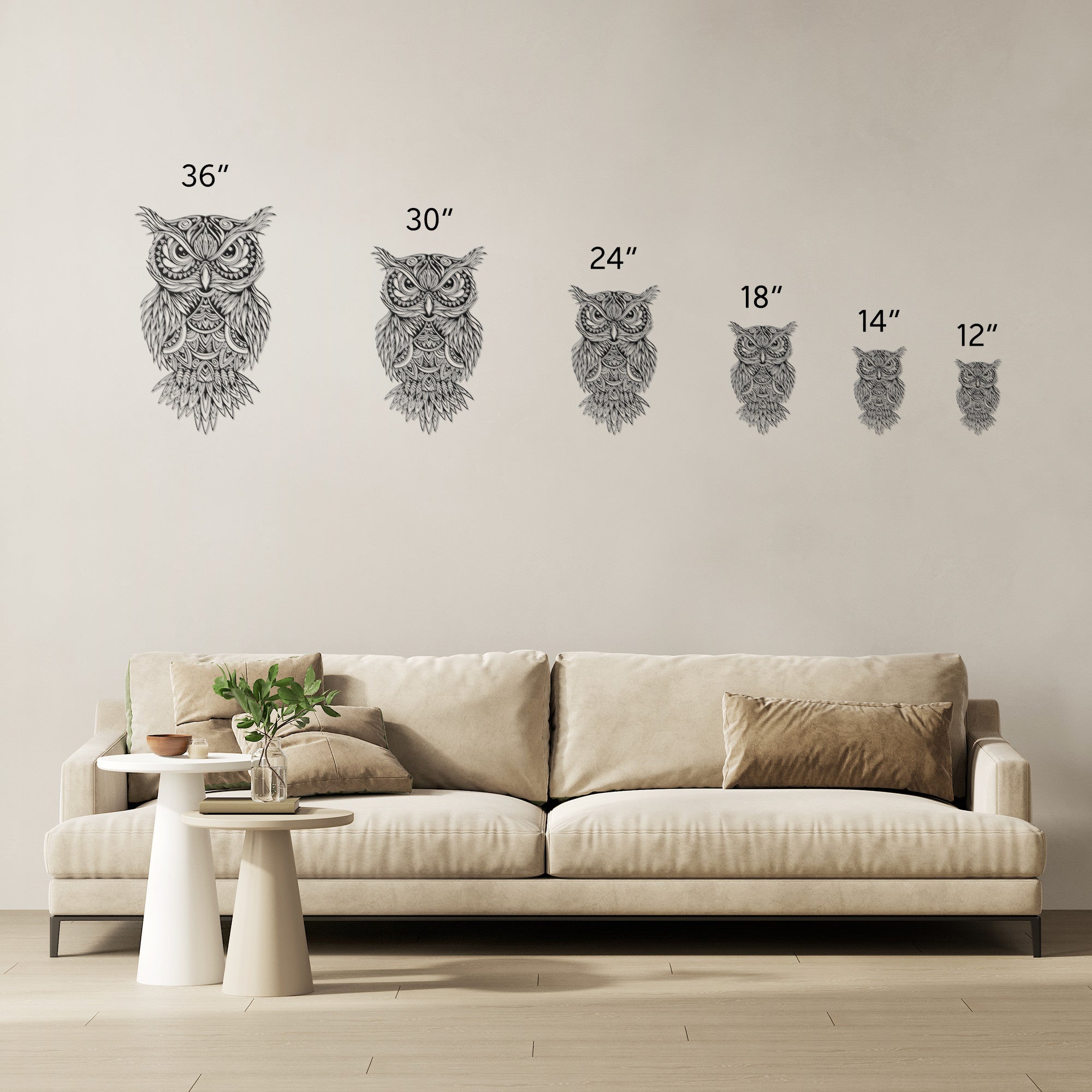 Mandala Owl Sign - Cool Metal Signs