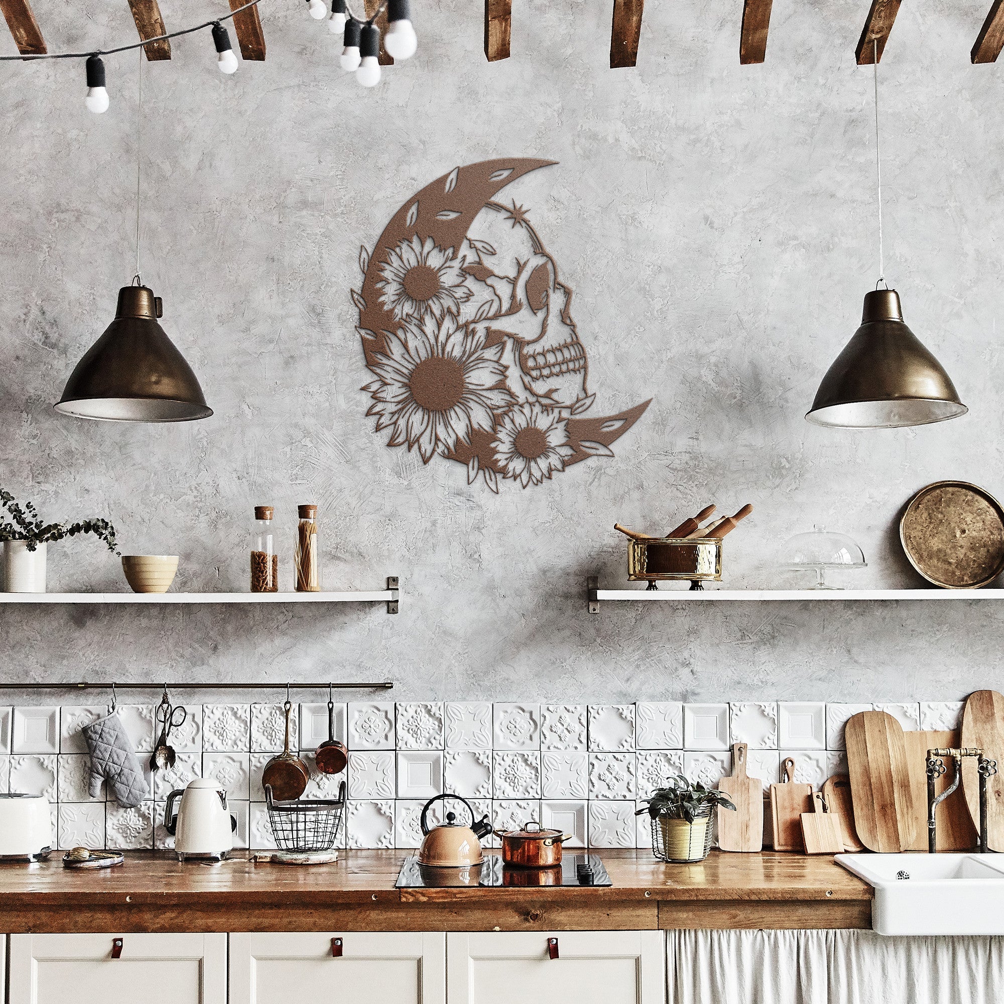 Moon Skull Sign - Cool Metal Signs