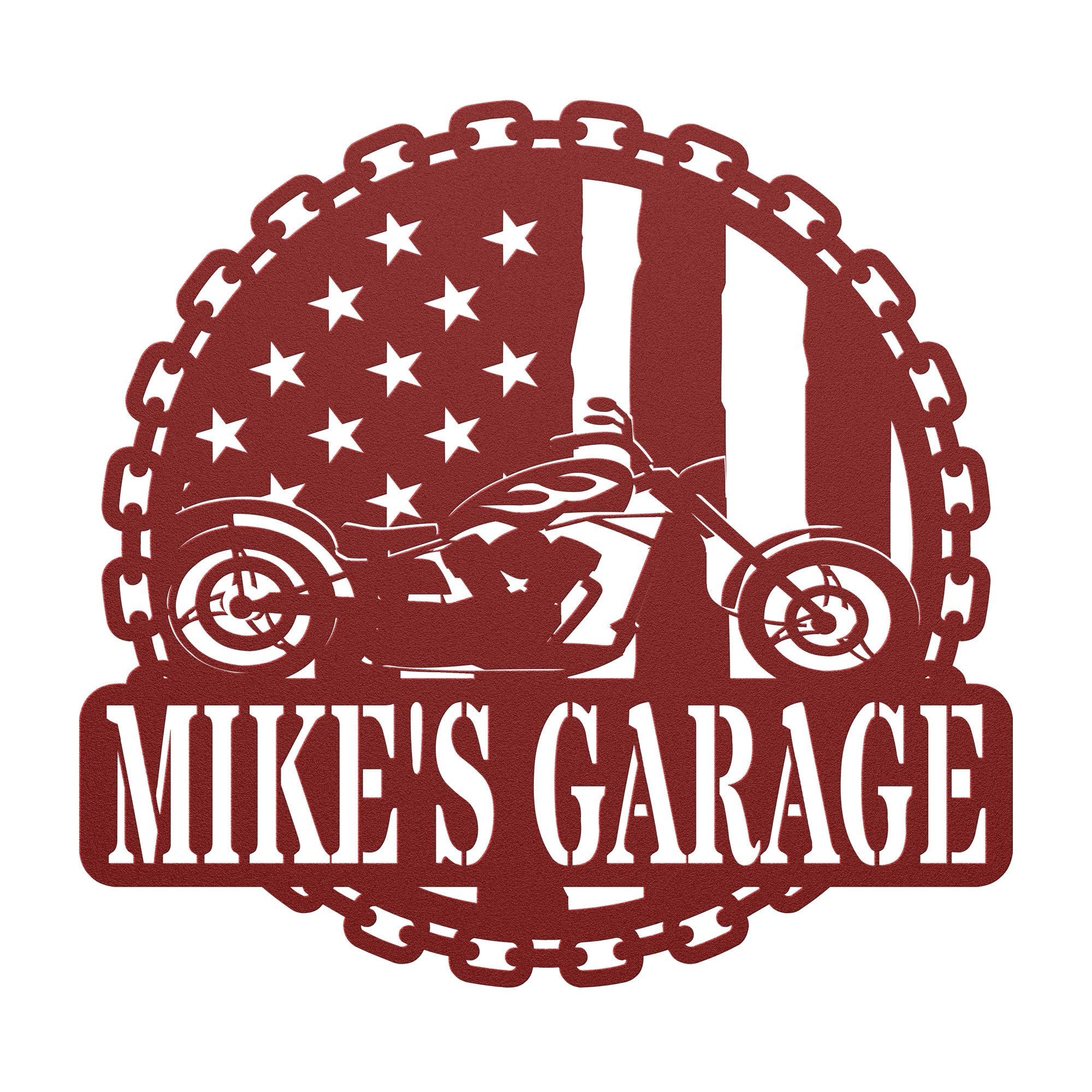 Personalized American Motorcycle Sign - Cool Metal Signs