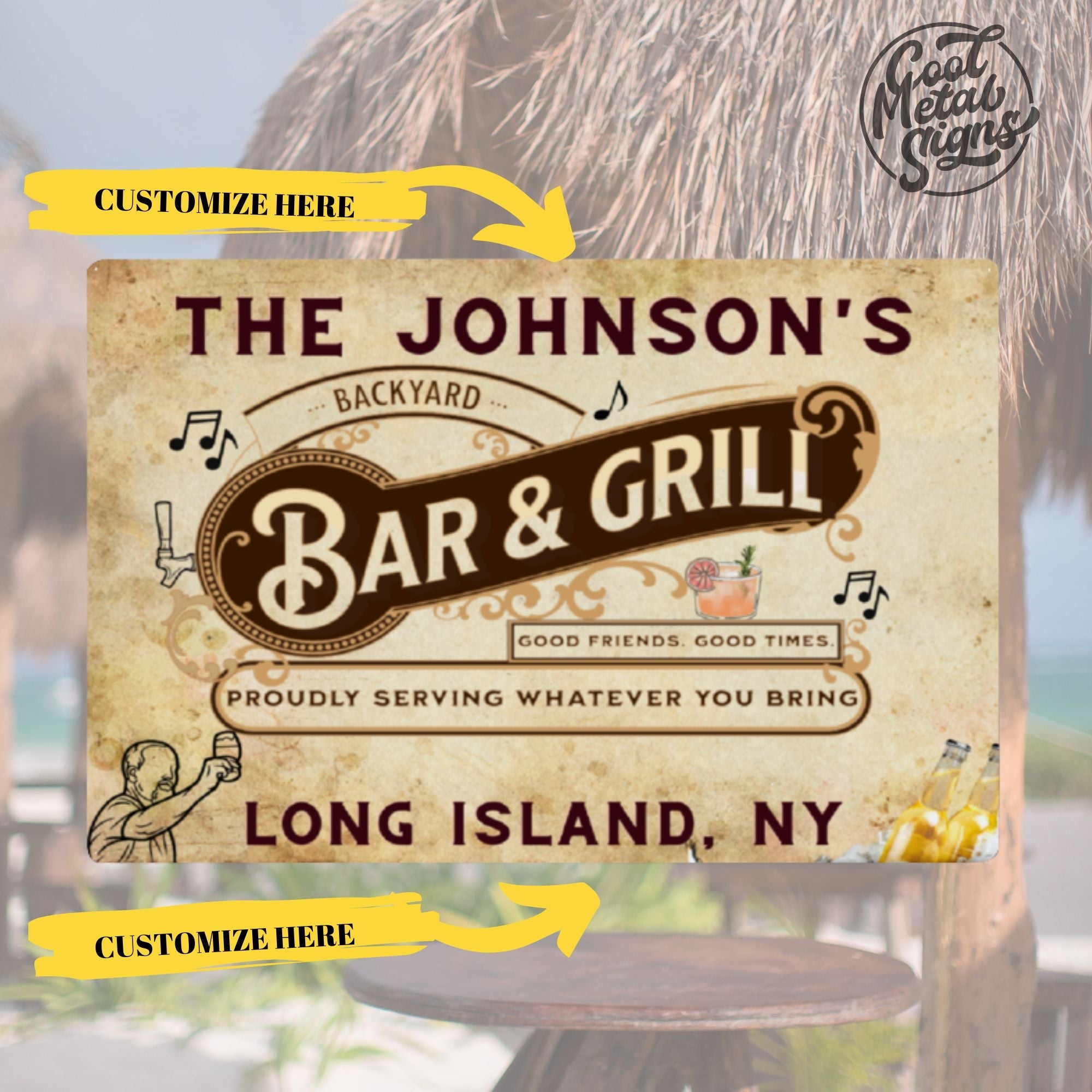 Personalized Backyard Metal Sign - Cool Metal Signs