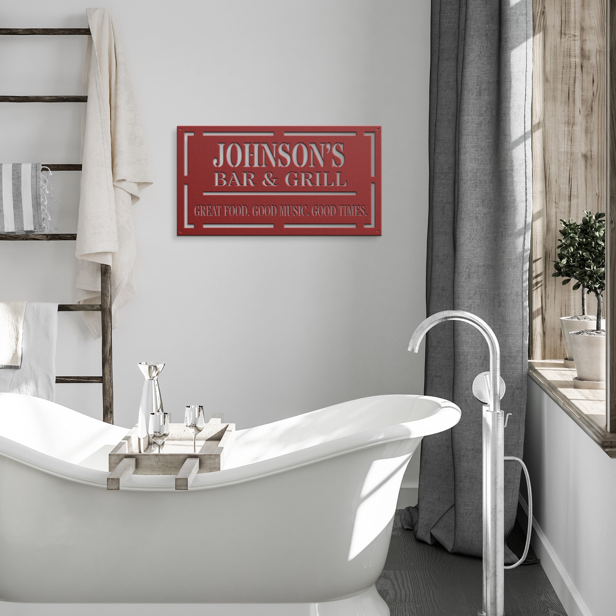 Personalized Bar & Grill Sign - Cool Metal Signs