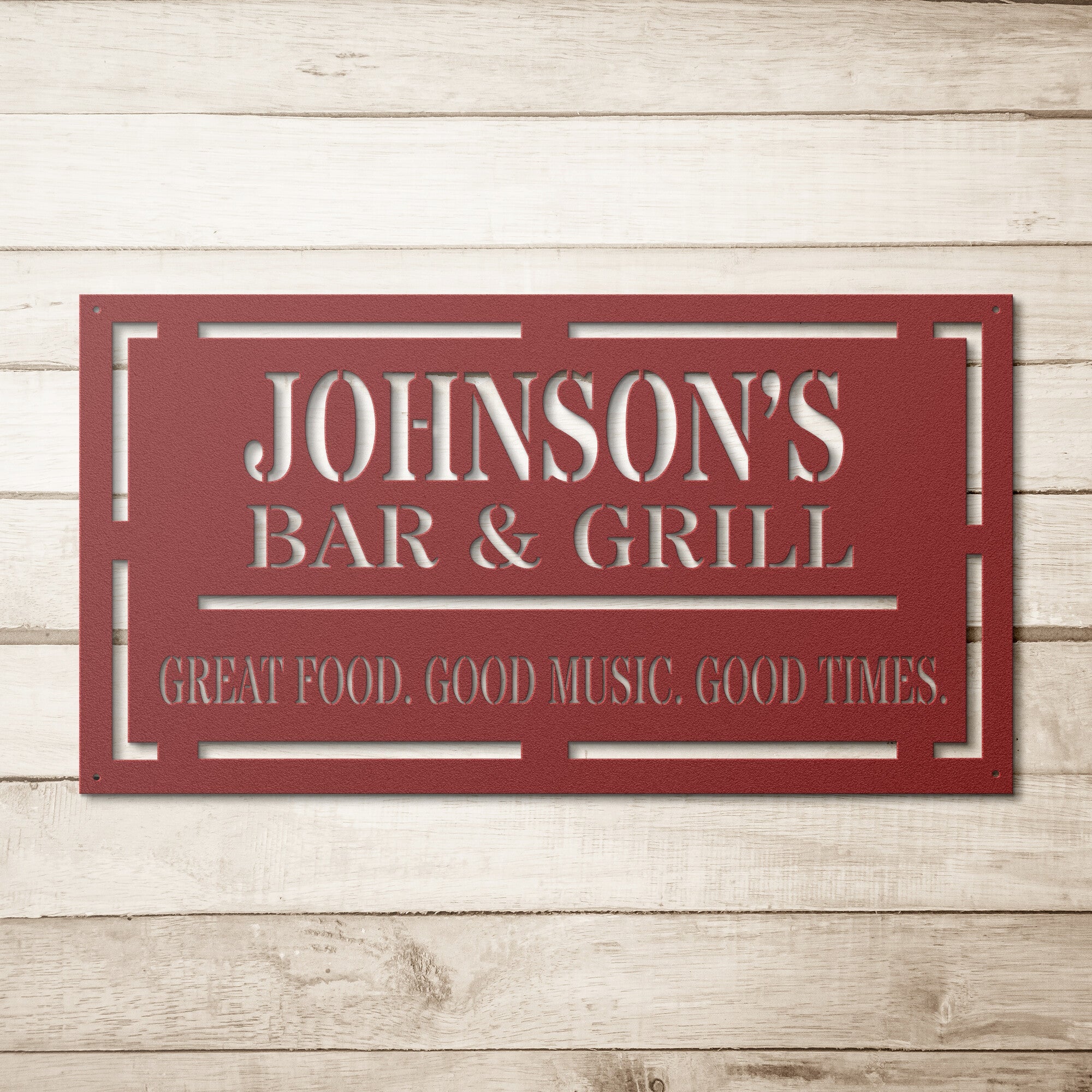 Personalized Bar & Grill Sign - Cool Metal Signs