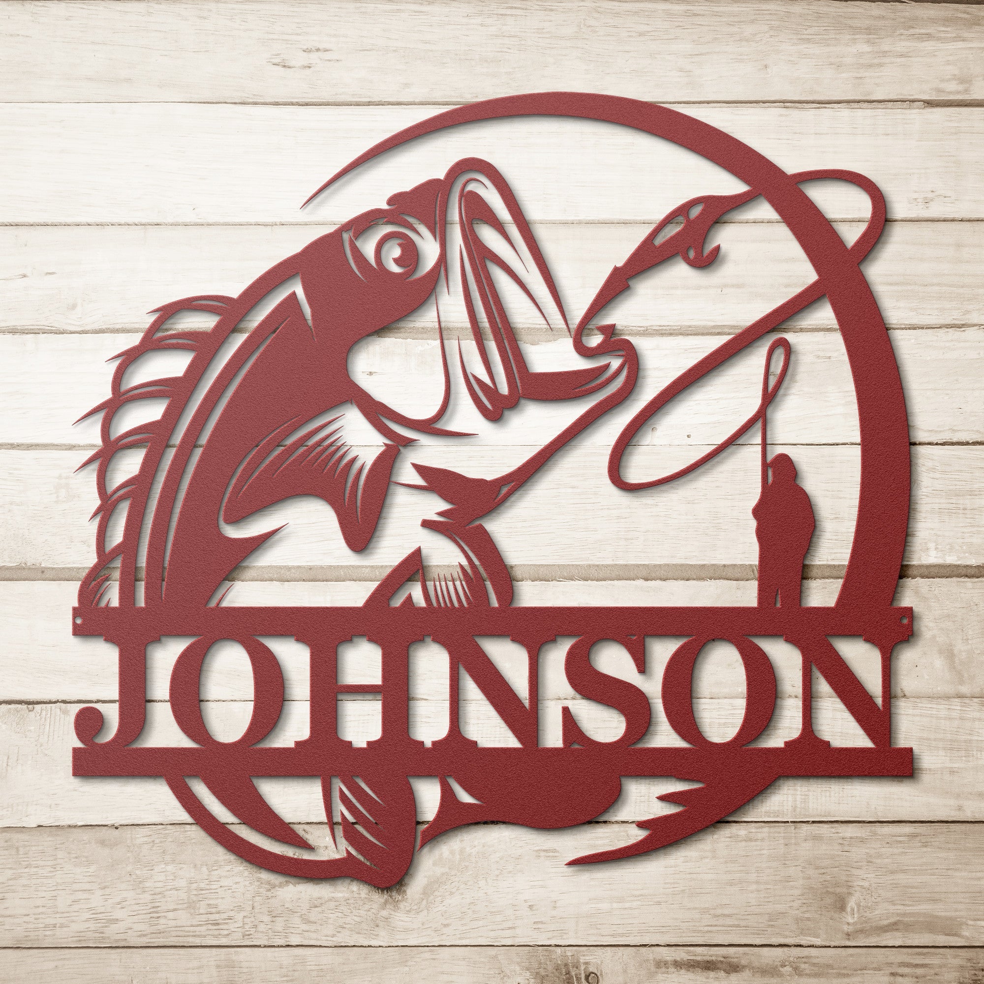 Personalized Bass Fishing Sign - Cool Metal Signs