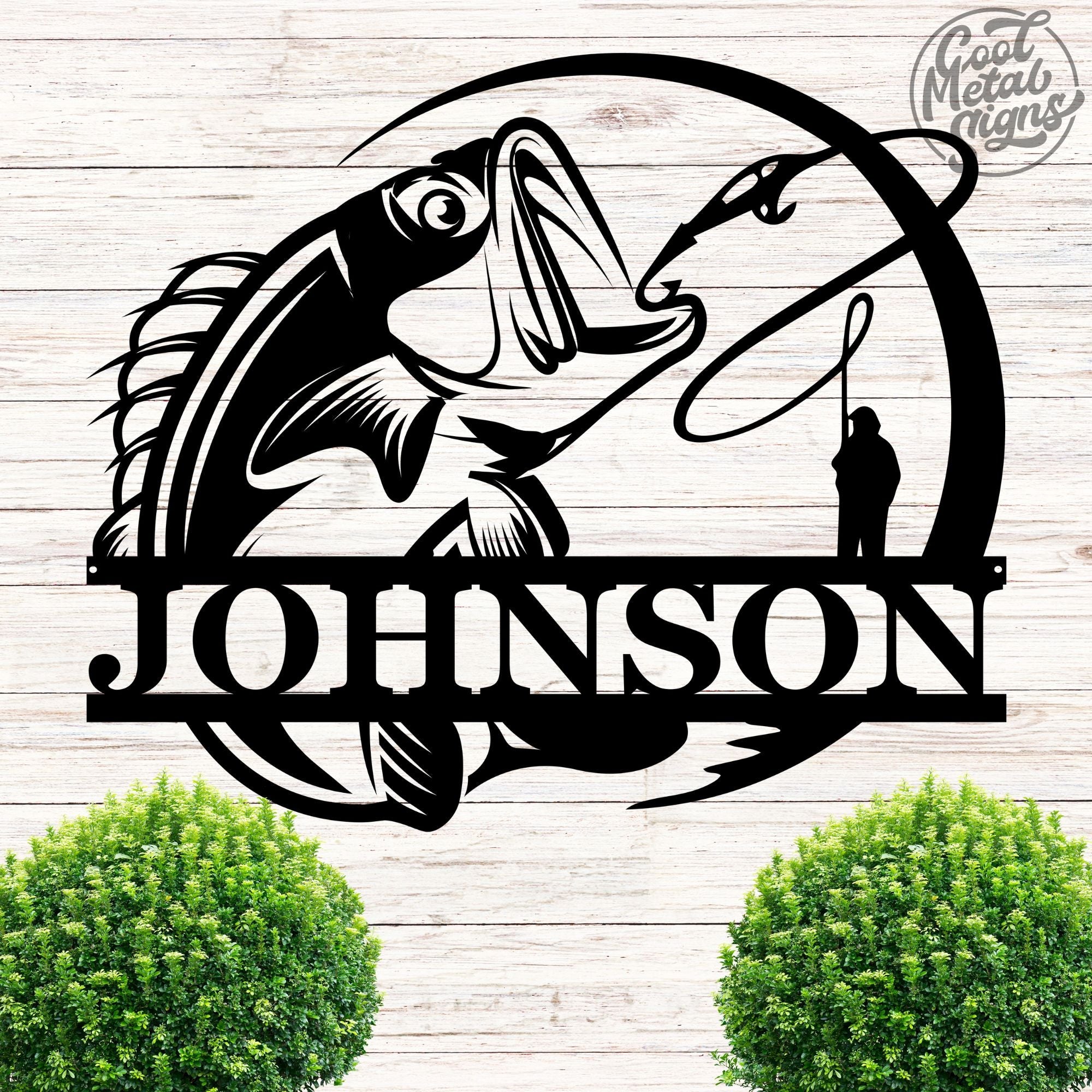 Personalized Bass Fishing Sign - Cool Metal Signs