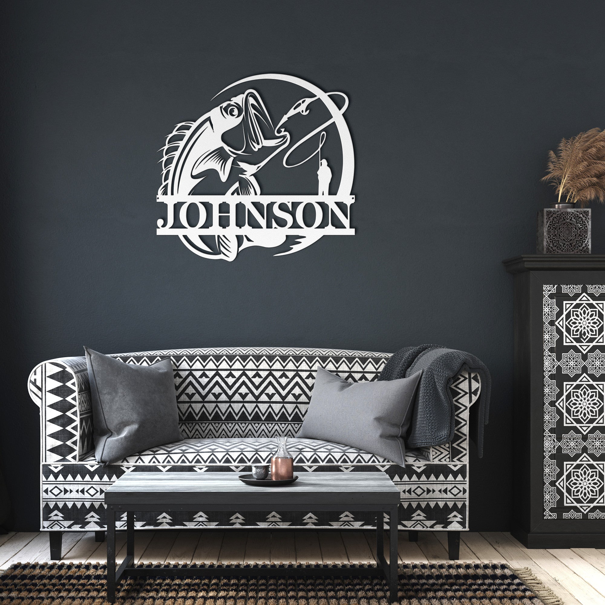 Personalized Bass Fishing Sign - Cool Metal Signs