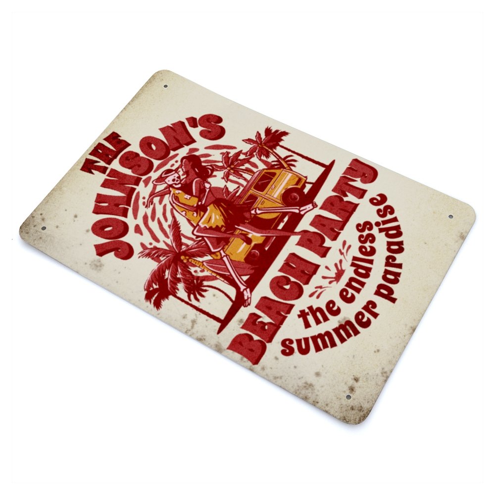 Personalized Beach Party Sign - Cool Metal Signs