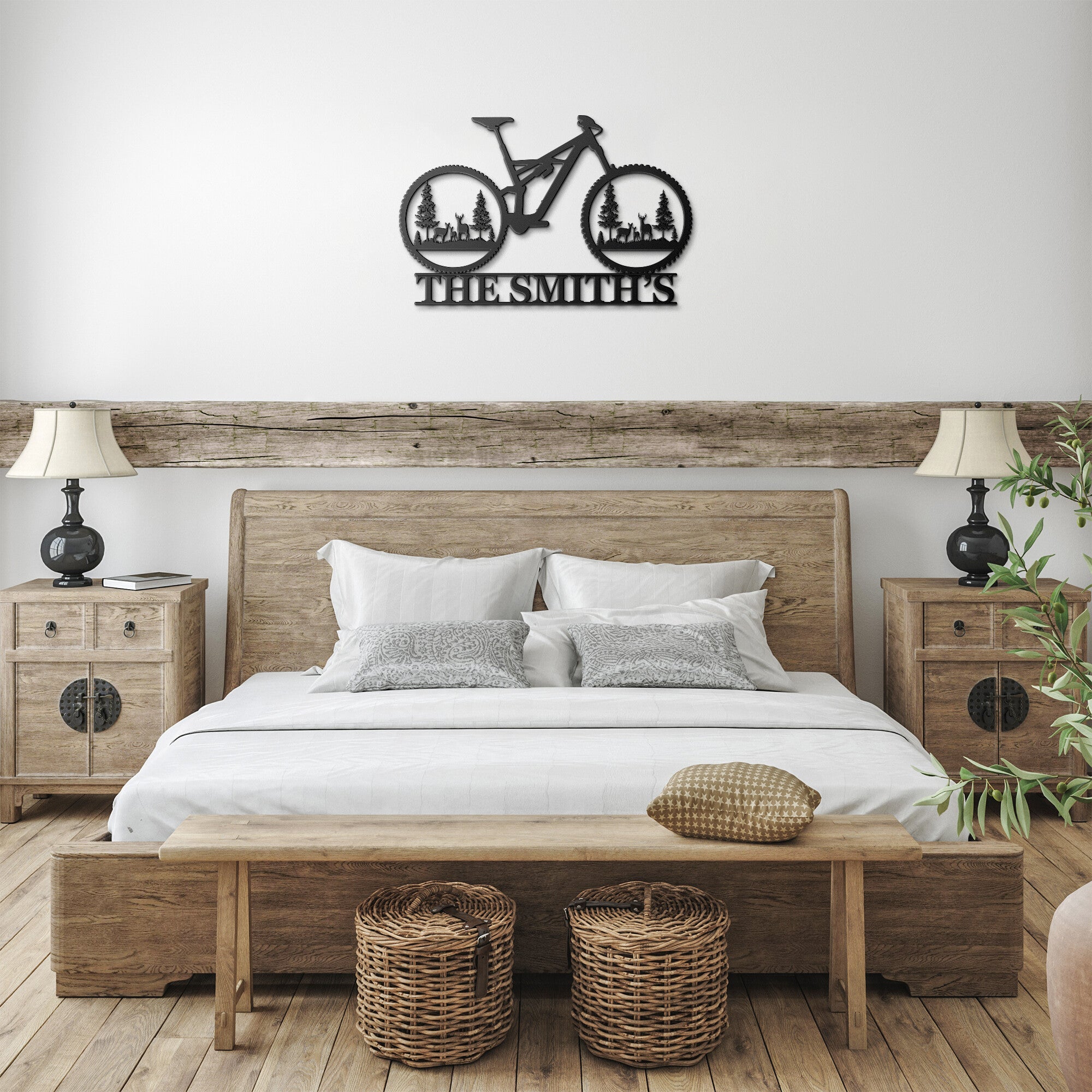 Personalized Bike Deer Scene Sign - Cool Metal Signs