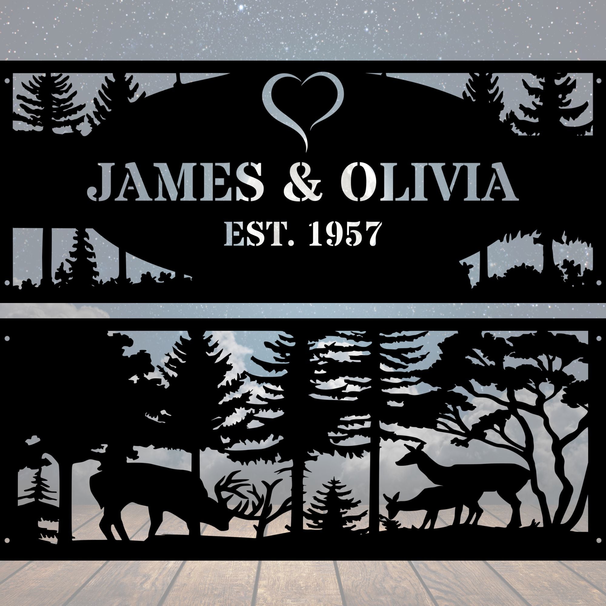 Personalized Couple Fire Pit Ring - Cool Metal Signs