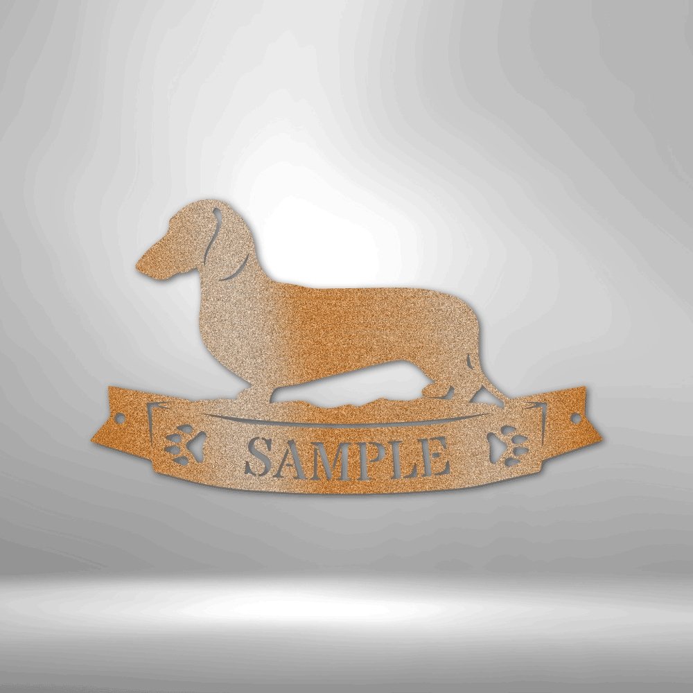 Personalized Dachshund Banner - Made in the USA - Cool Metal Signs