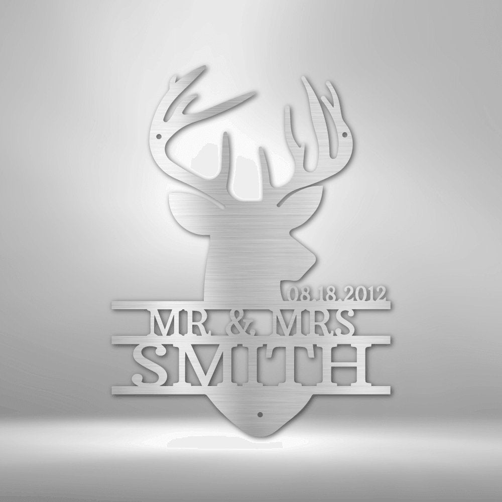 Personalized Deer Head Monogram - Made in the USA - Cool Metal Signs