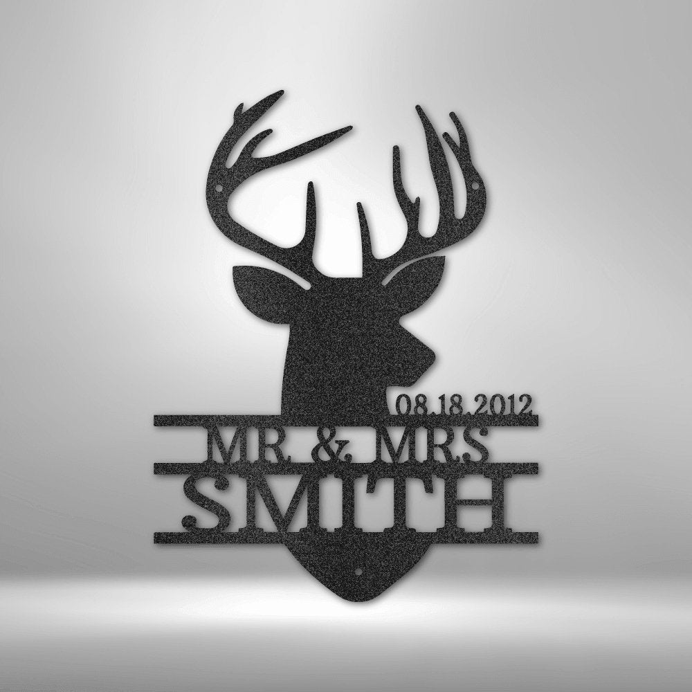 Personalized Deer Head Monogram - Made in the USA - Cool Metal Signs