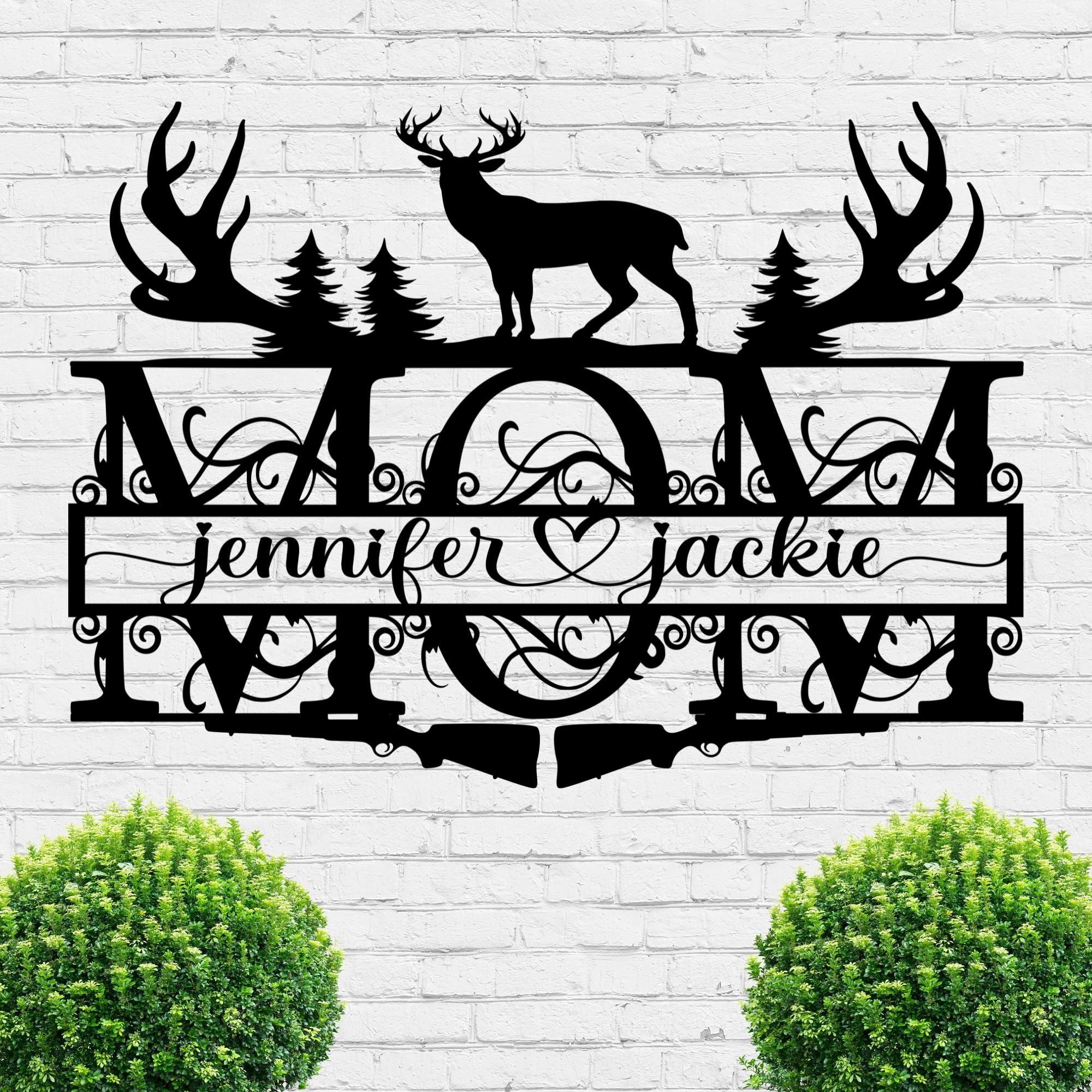 Personalized Deer Mom Sign - Cool Metal Signs
