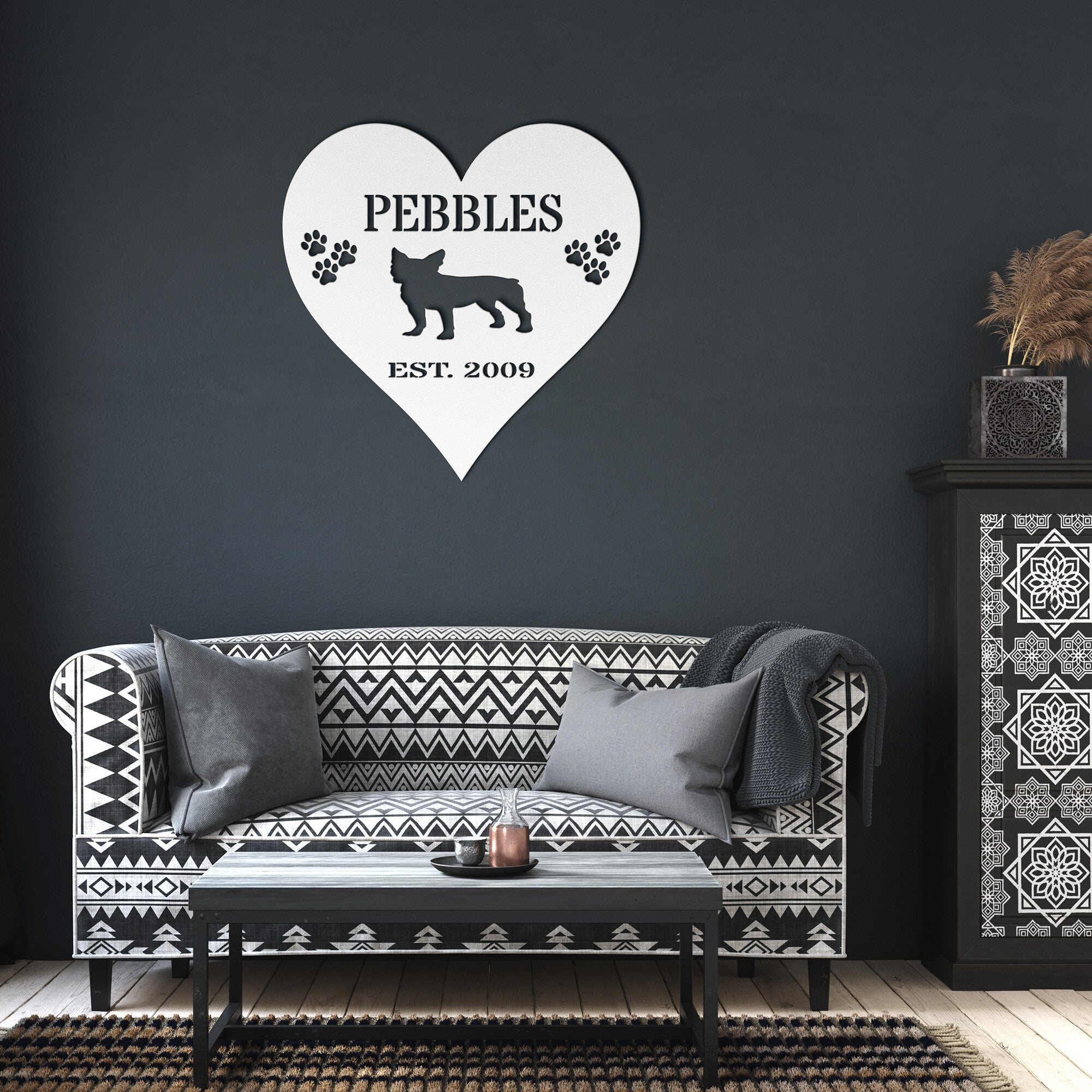 Personalized Dog Heart Sign - Cool Metal Signs