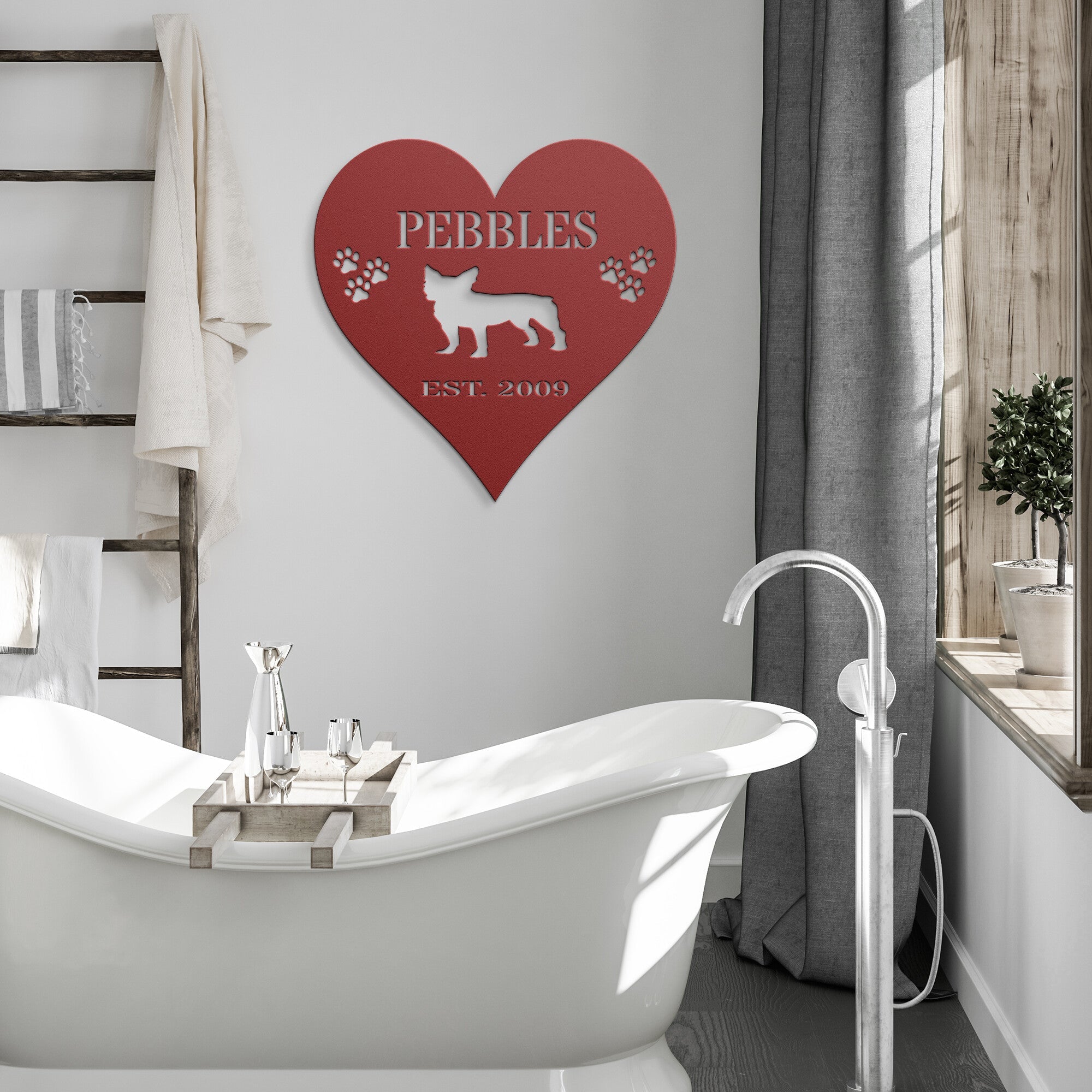 Personalized Dog Heart Sign - Cool Metal Signs