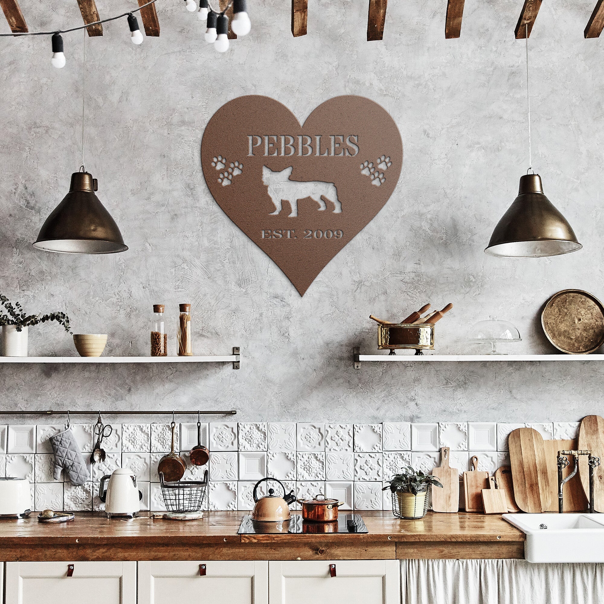 Personalized Dog Heart Sign - Cool Metal Signs