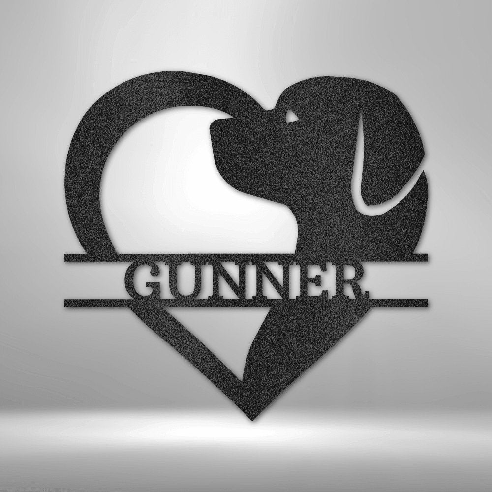 Personalized Dog Love Monogram - Made in the USA - Cool Metal Signs