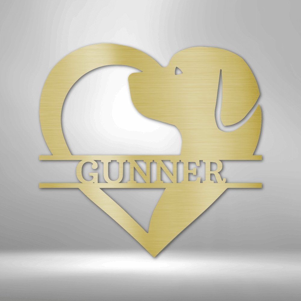Personalized Dog Love Monogram - Made in the USA - Cool Metal Signs