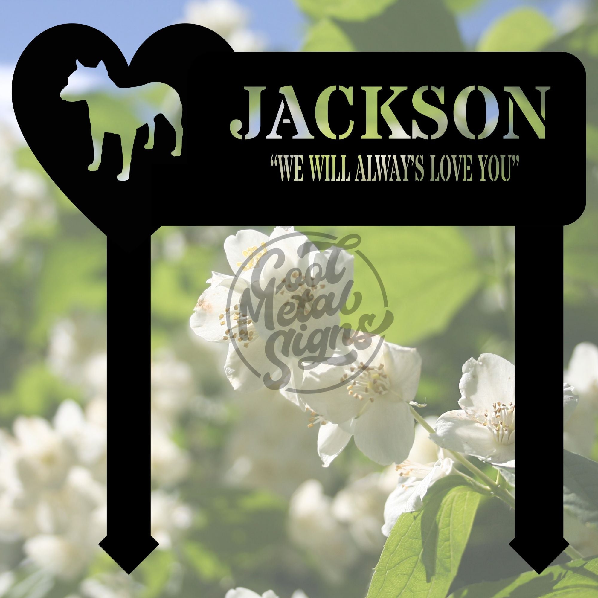 Personalized Dog Memorial Stake - Cool Metal Signs