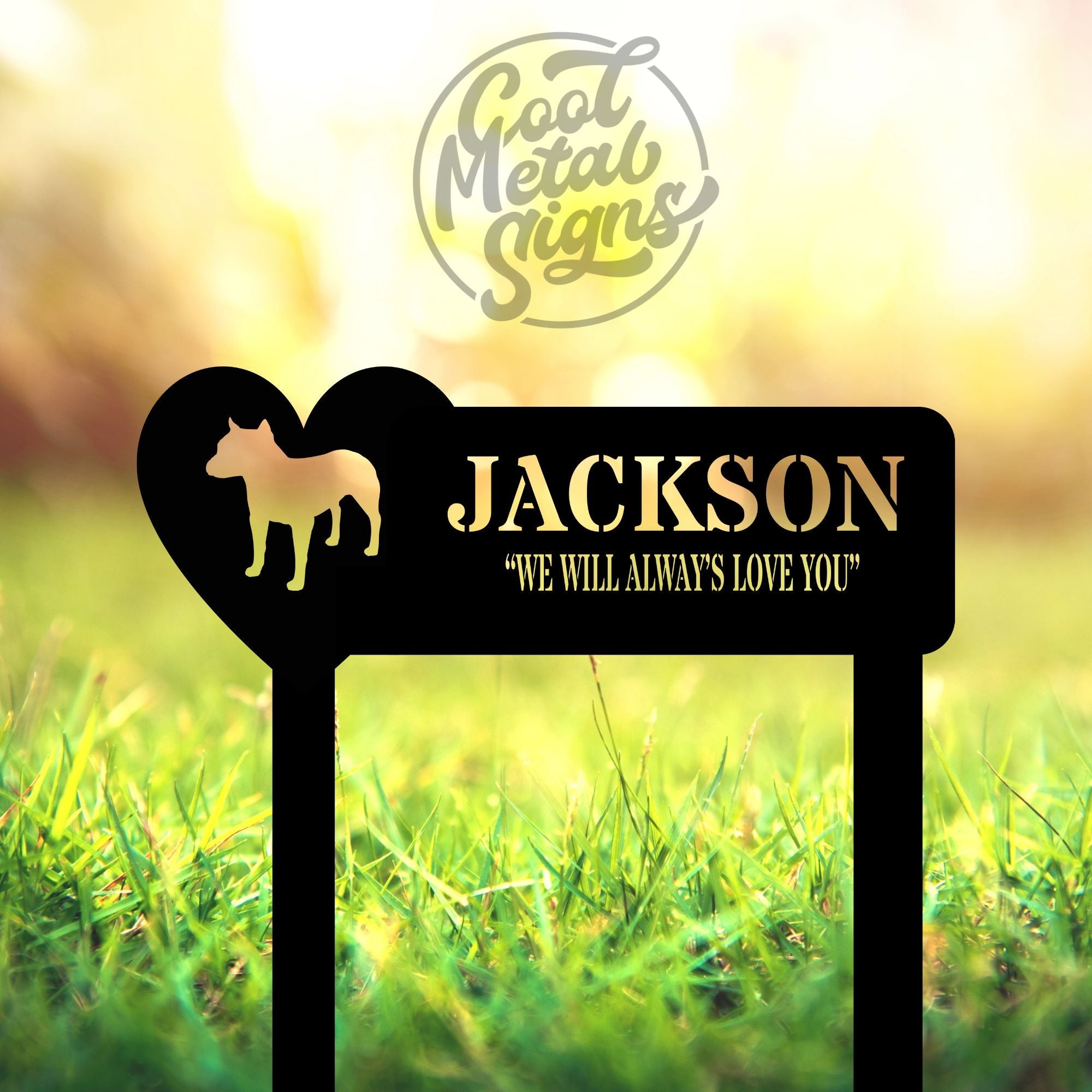 Personalized Dog Memorial Stake - Cool Metal Signs