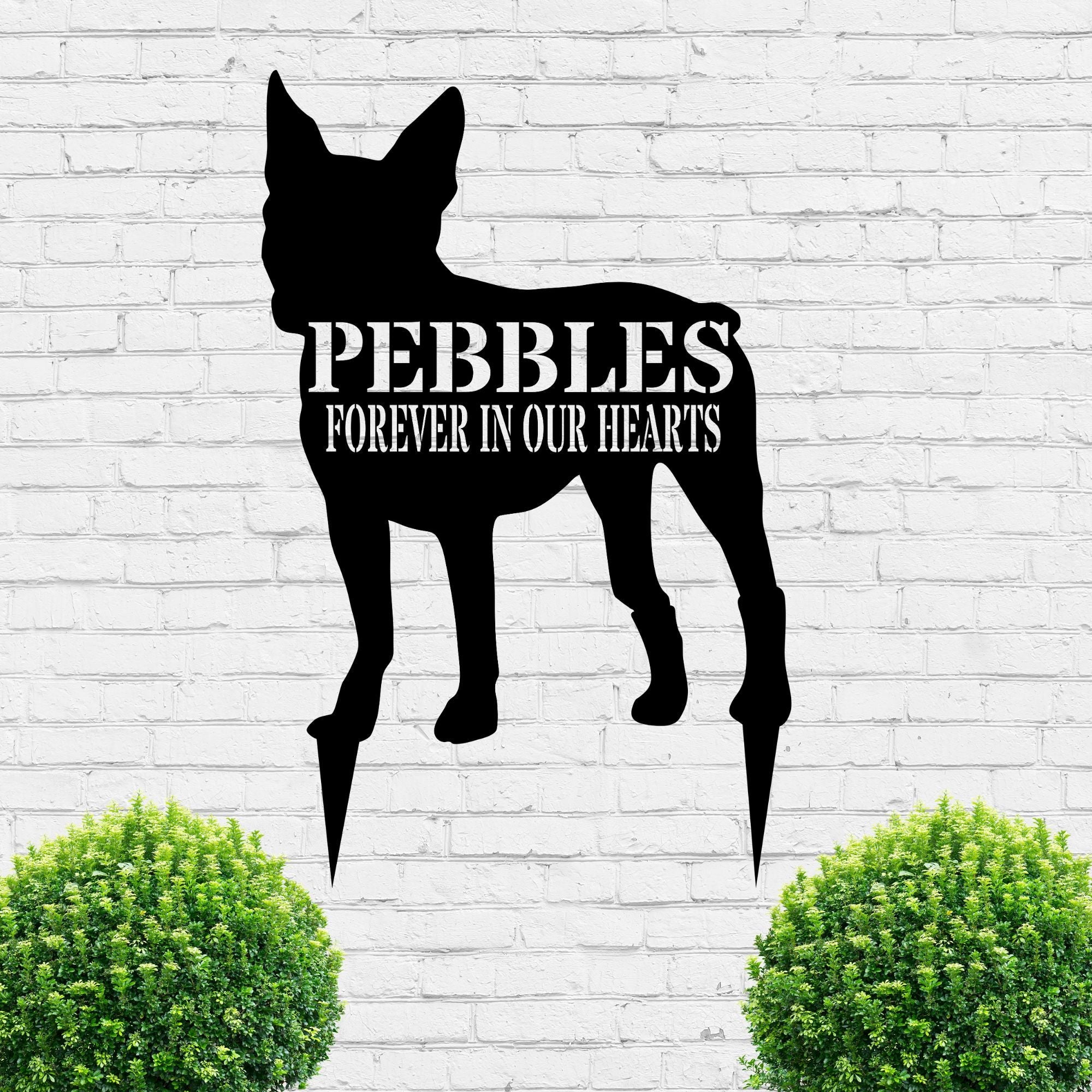 Personalized Dog Silhouette Stake - Cool Metal Signs