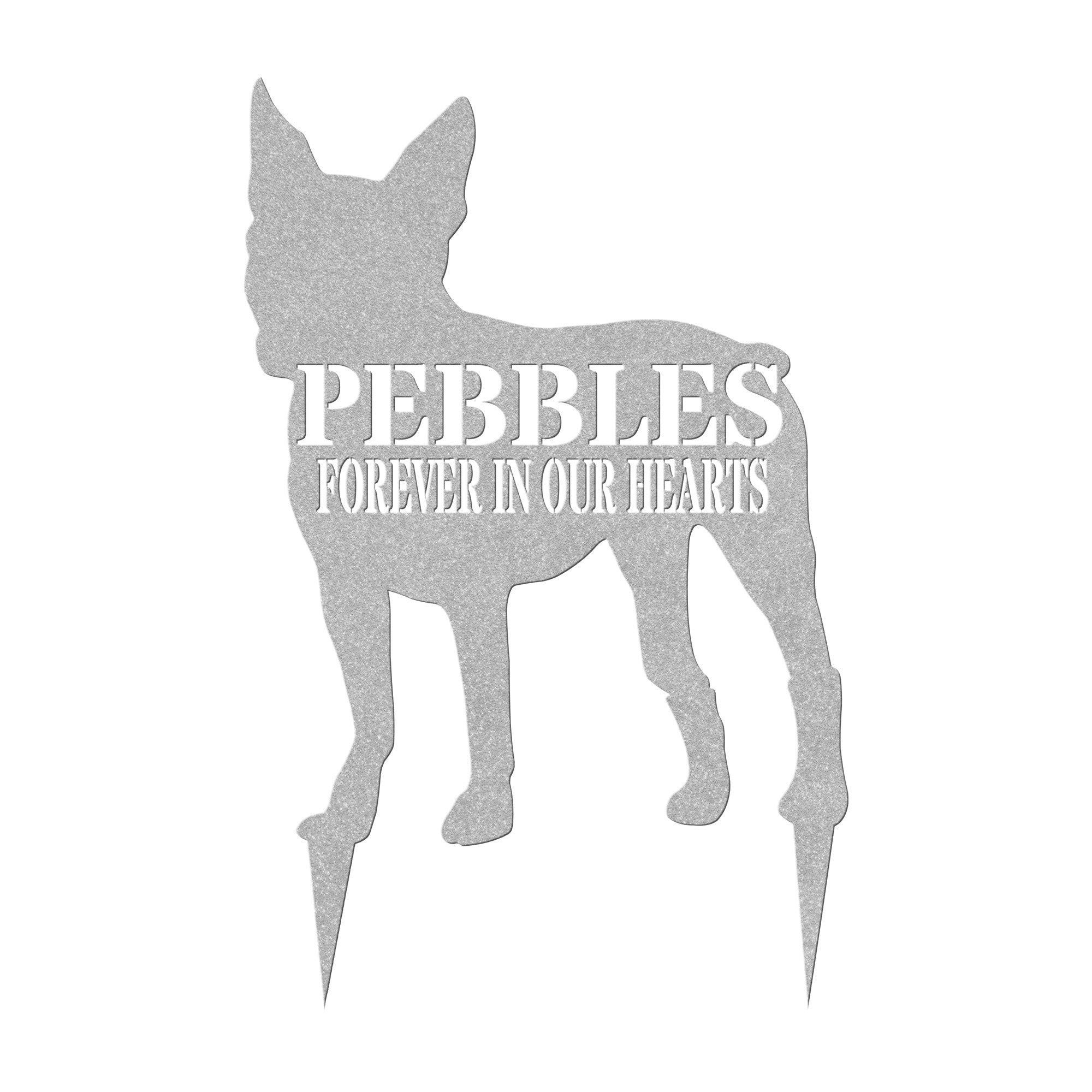 Personalized Dog Silhouette Stake - Cool Metal Signs