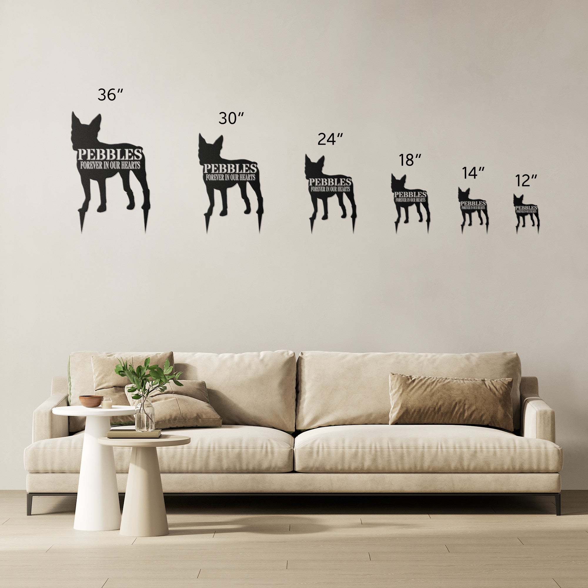 Personalized Dog Silhouette Stake - Cool Metal Signs