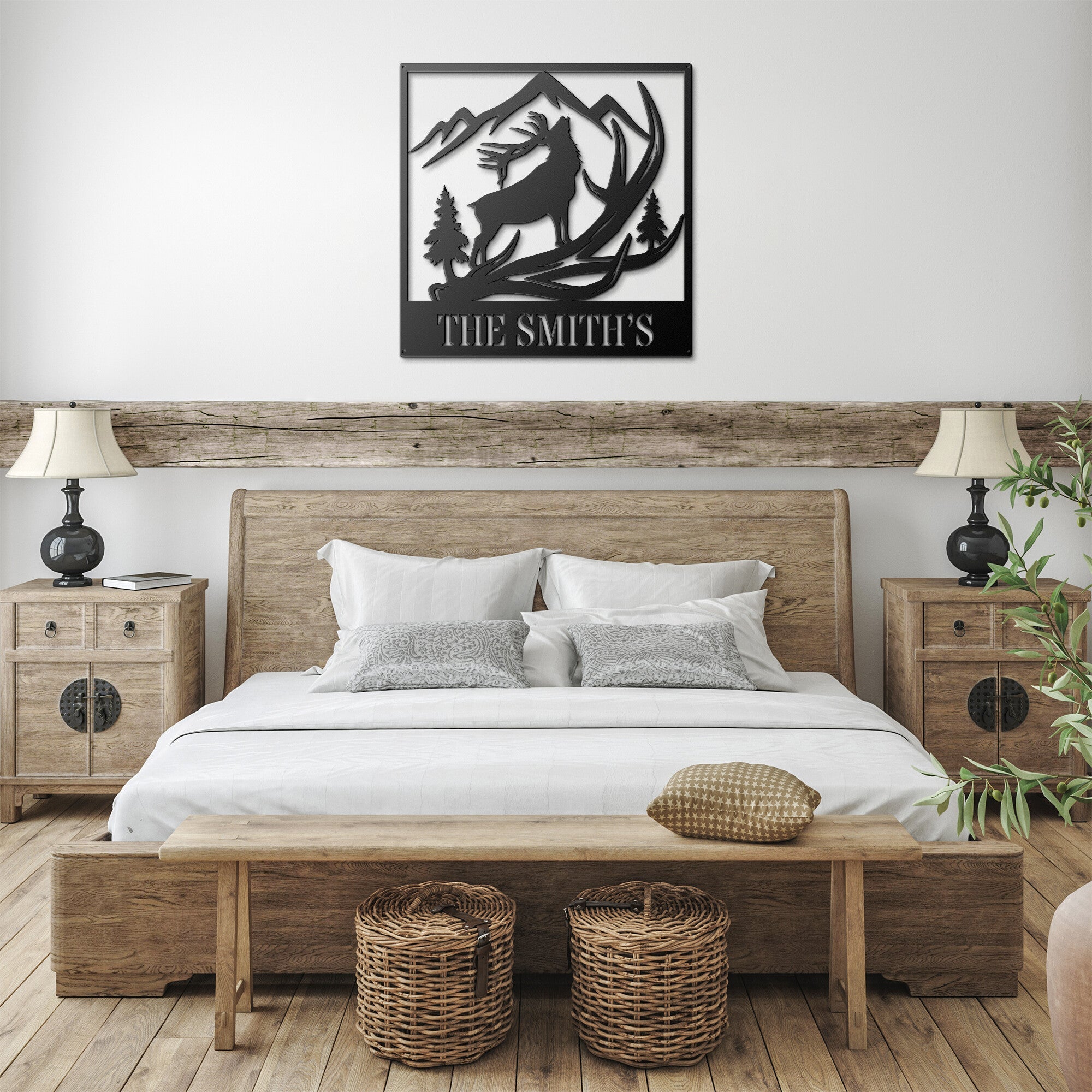 Personalized Elk Scene Family Sign - Cool Metal Signs