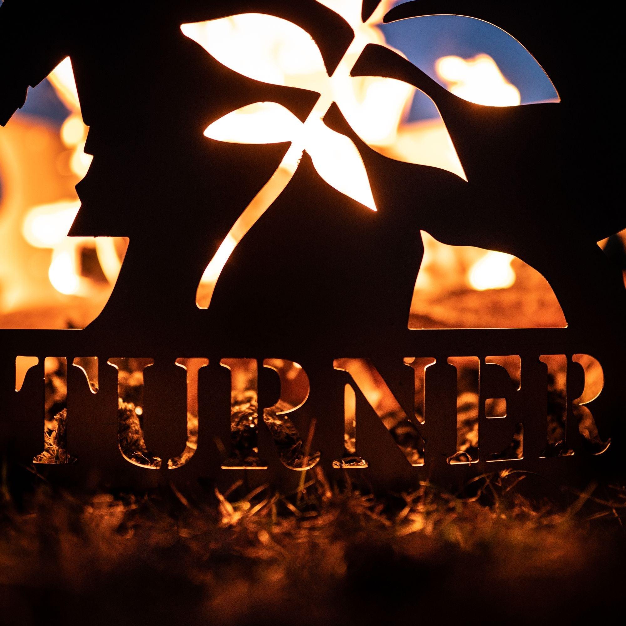 Personalized Fall Leaves Fire Pit Ring - Cool Metal Signs