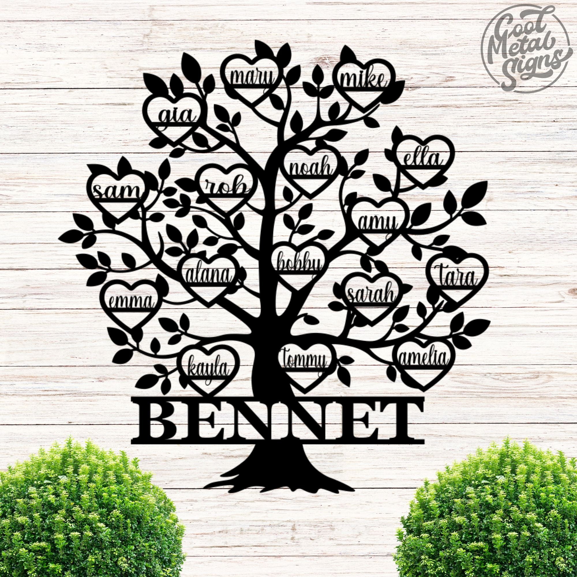 Personalized Family Tree Metal Sign - Cool Metal Signs