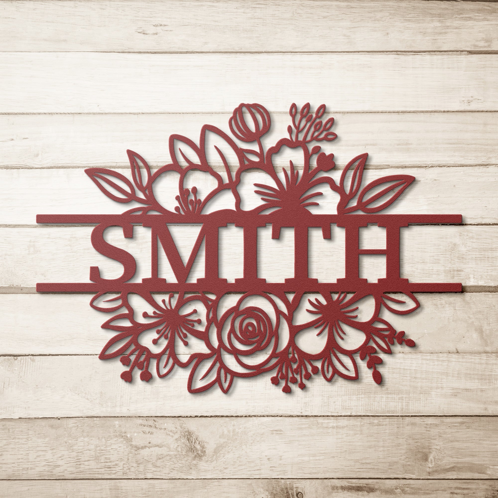 Personalized Floral Family Sign - Cool Metal Signs