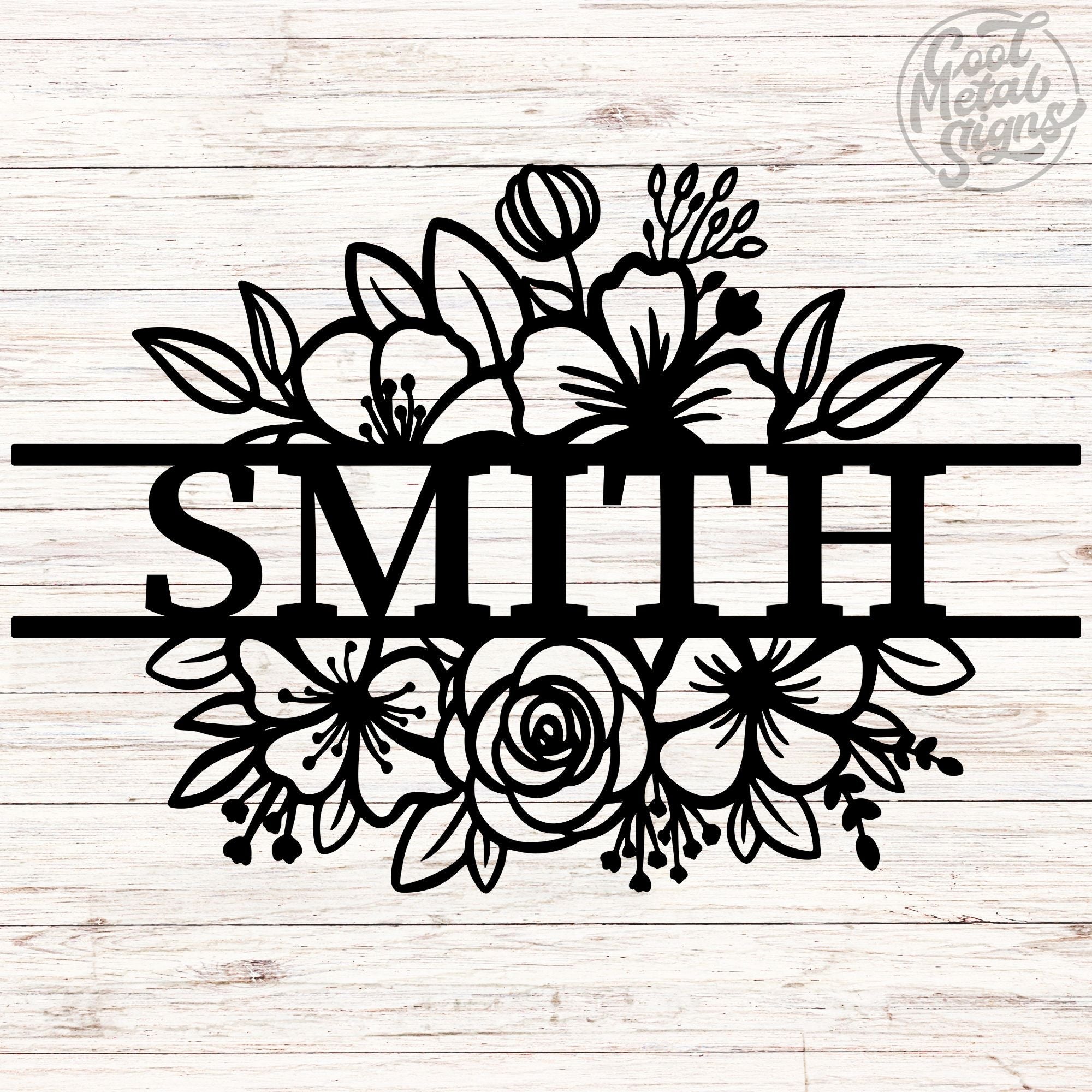 Personalized Floral Family Sign - Cool Metal Signs