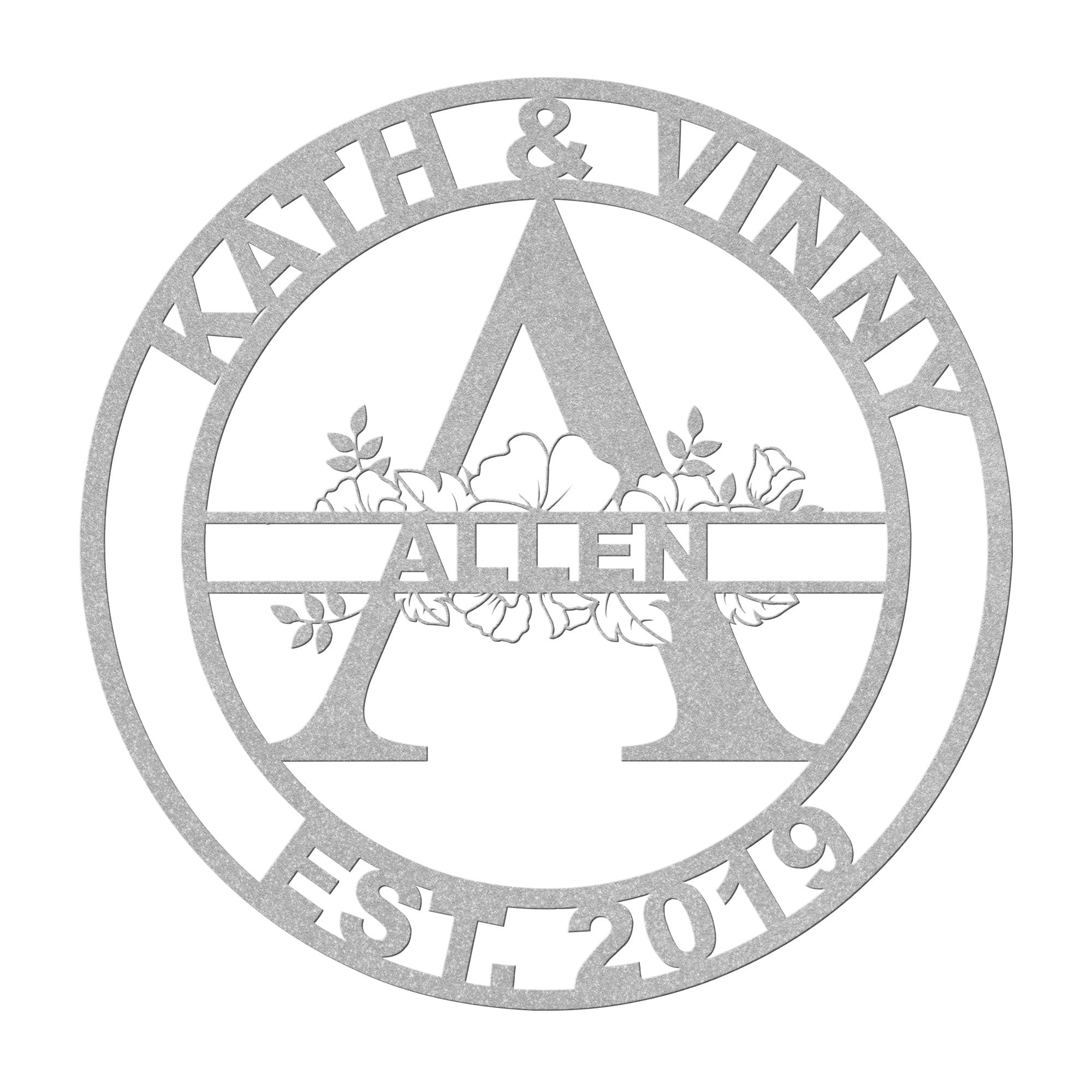 Personalized Floral Monogram - Cool Metal Signs