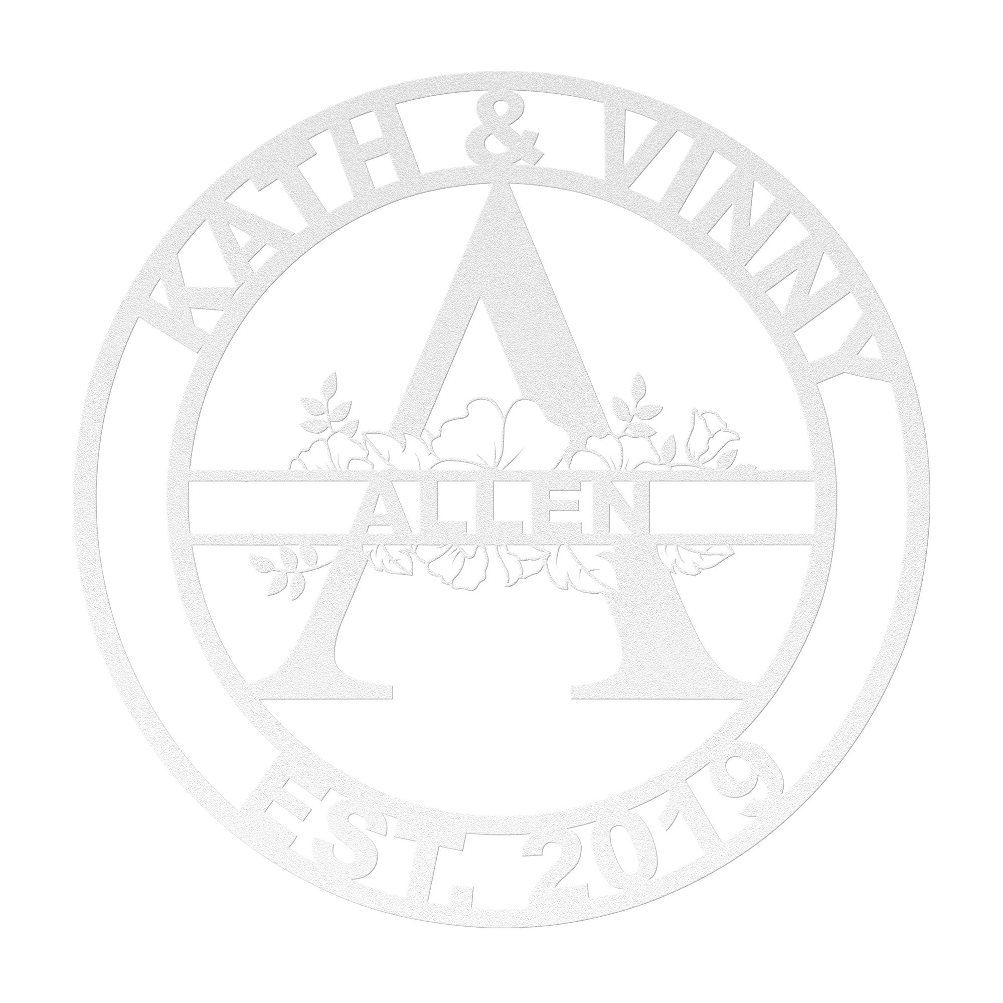 Personalized Floral Monogram - Cool Metal Signs