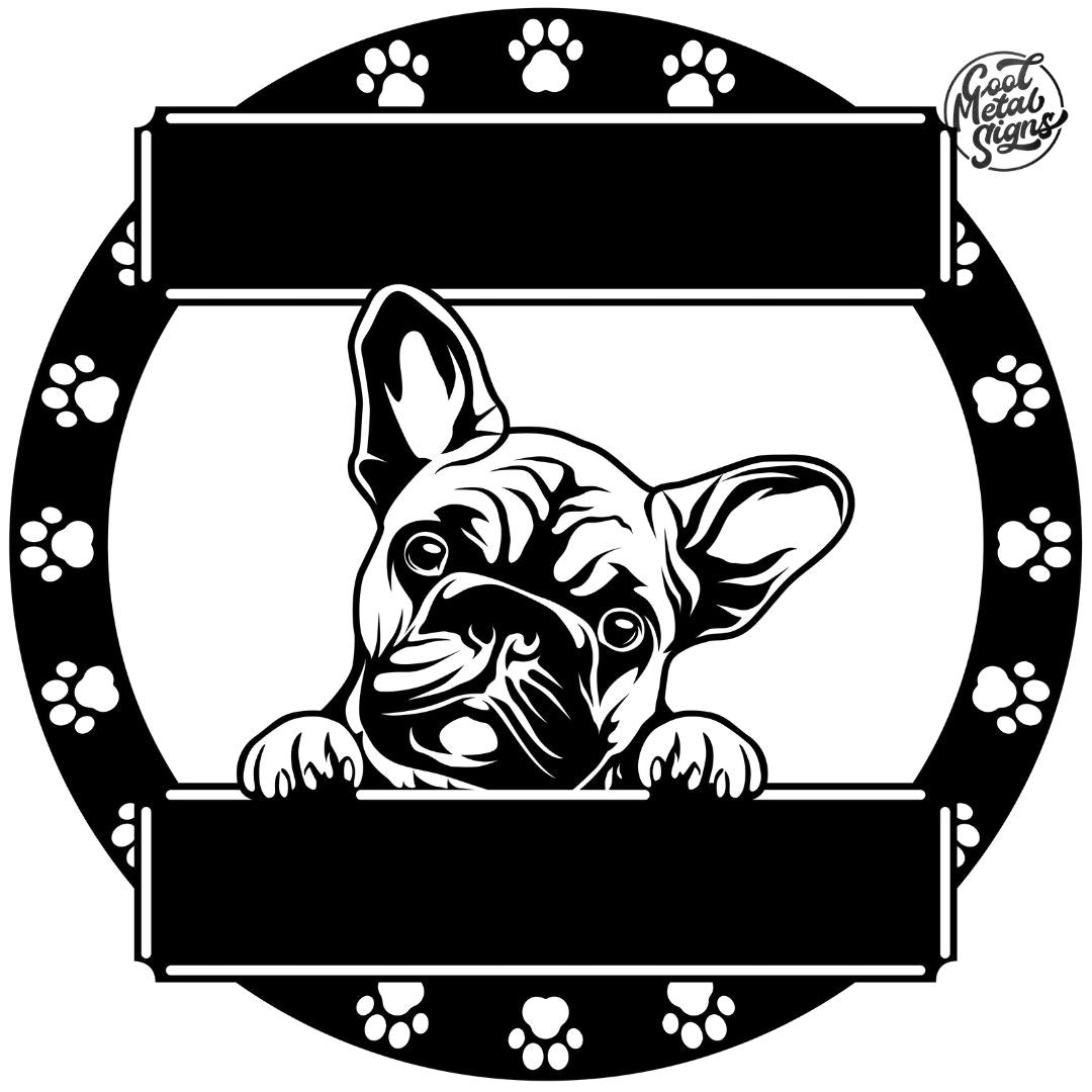 Personalized French Bulldog Monogram - Cool Metal Signs