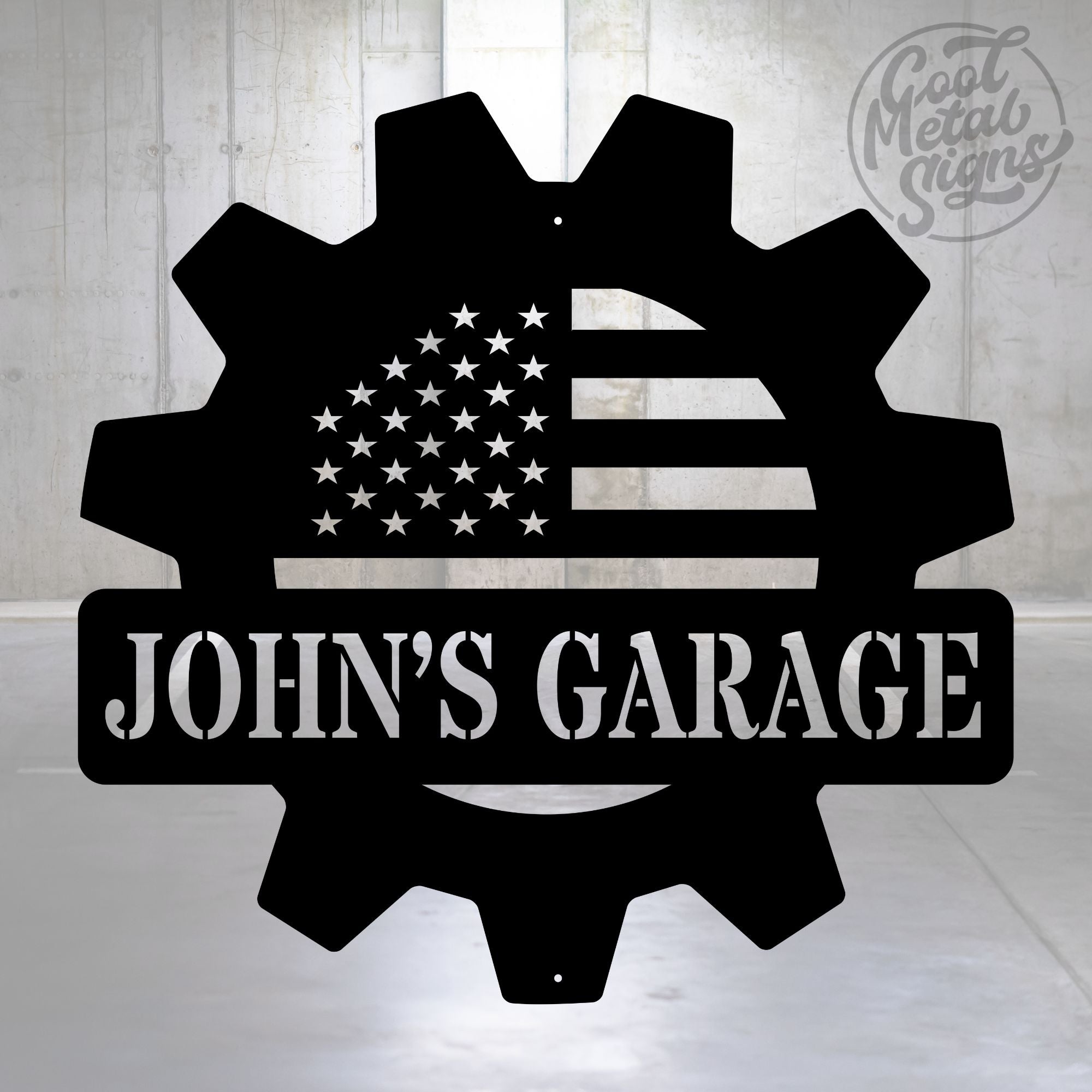 Personalized Gear Garage Sign - Cool Metal Signs