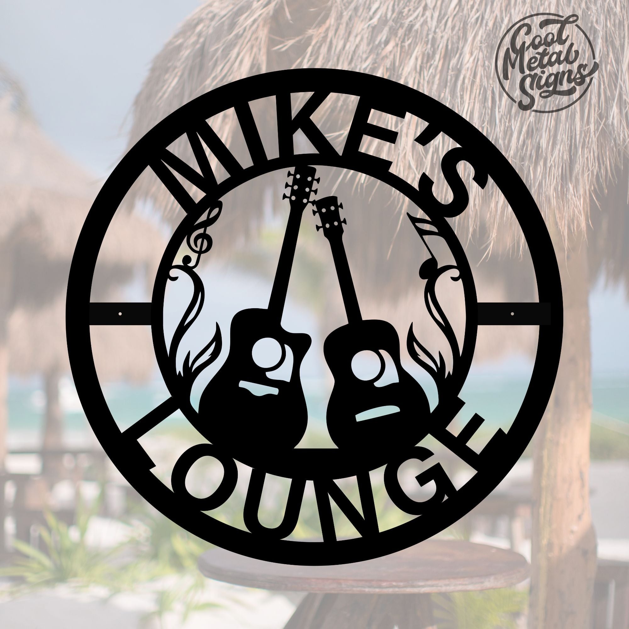 Personalized Guitar Sign - Cool Metal Signs