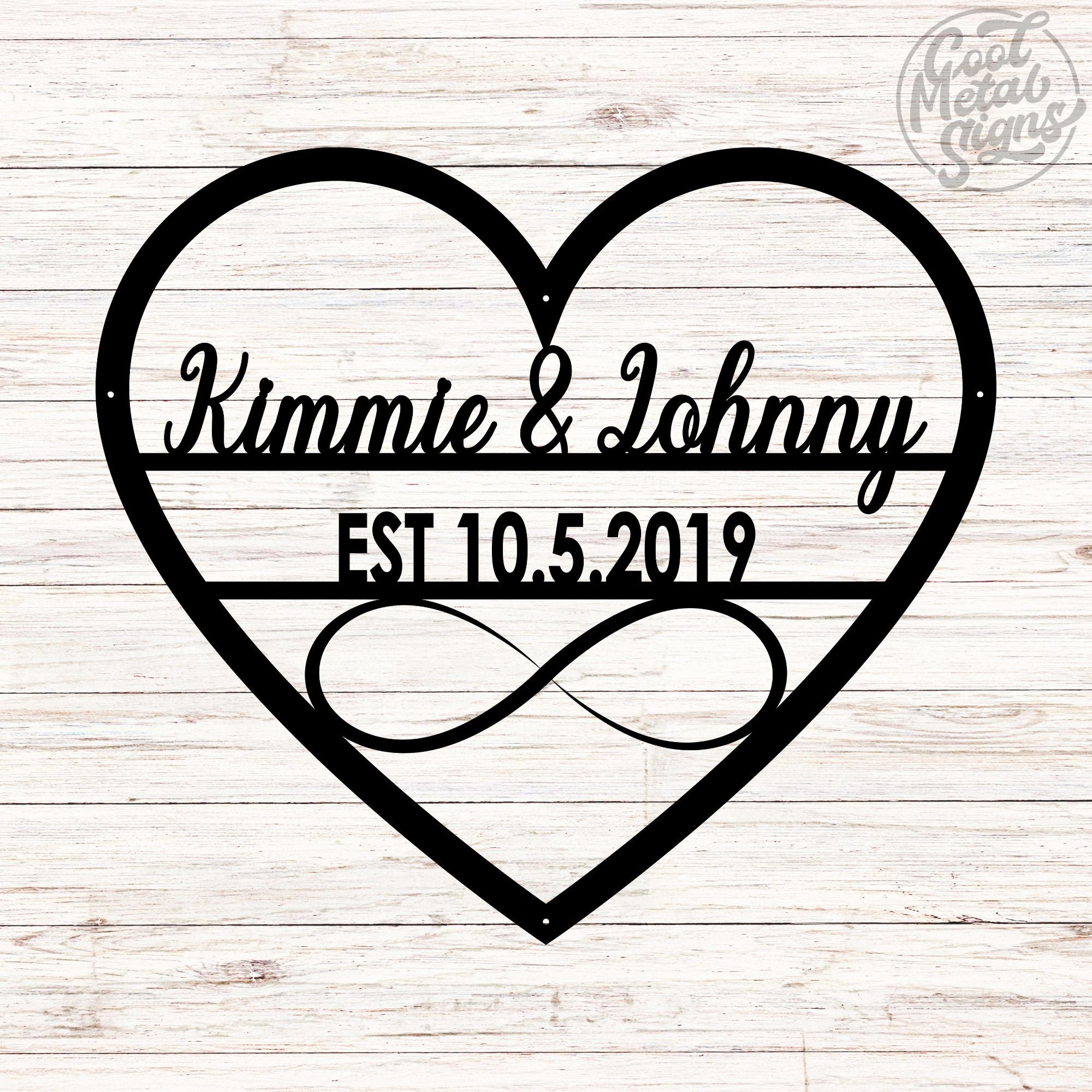 Personalized Heart and Date Sign - Cool Metal Signs