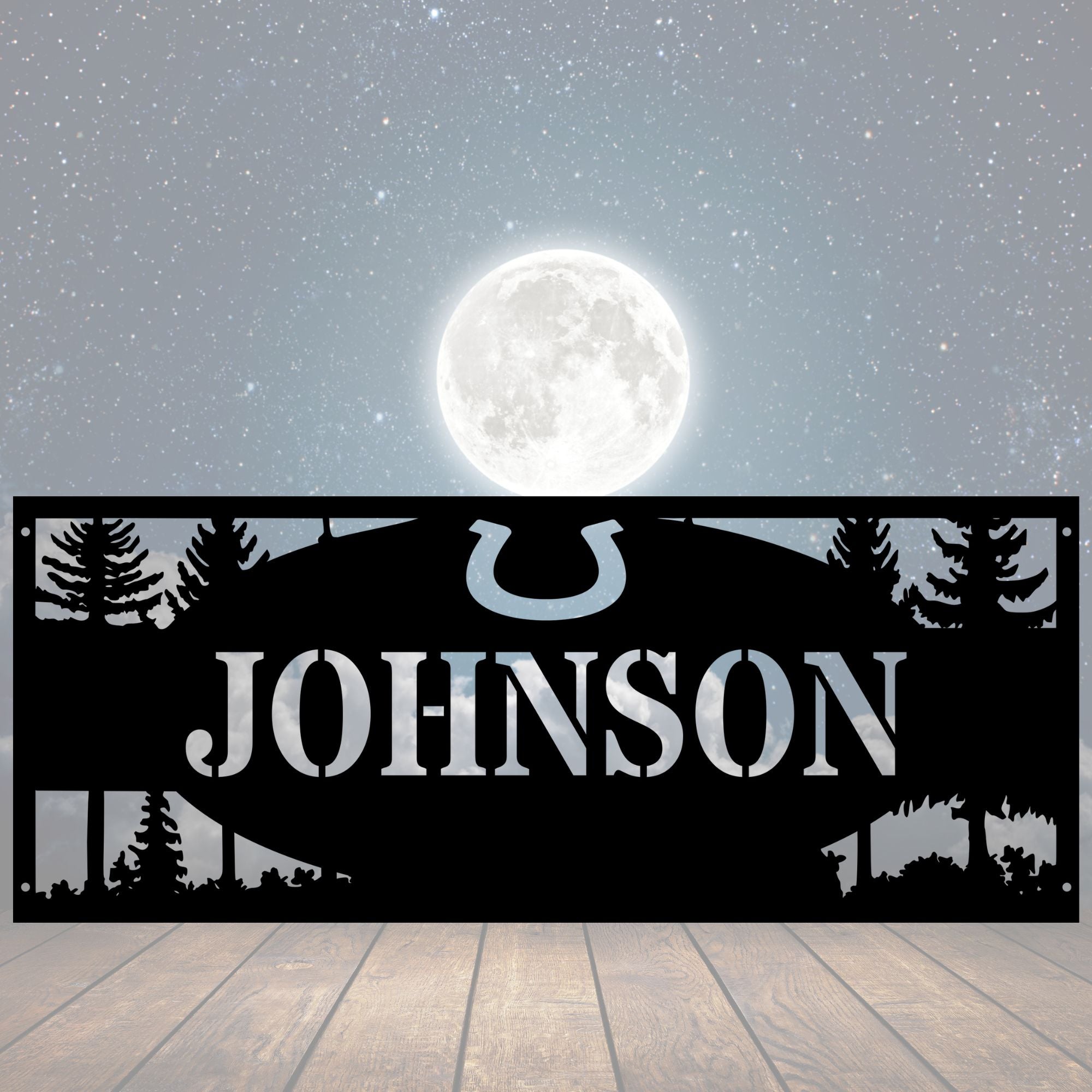 Personalized Horse Scene Fire Pit Ring - Cool Metal Signs