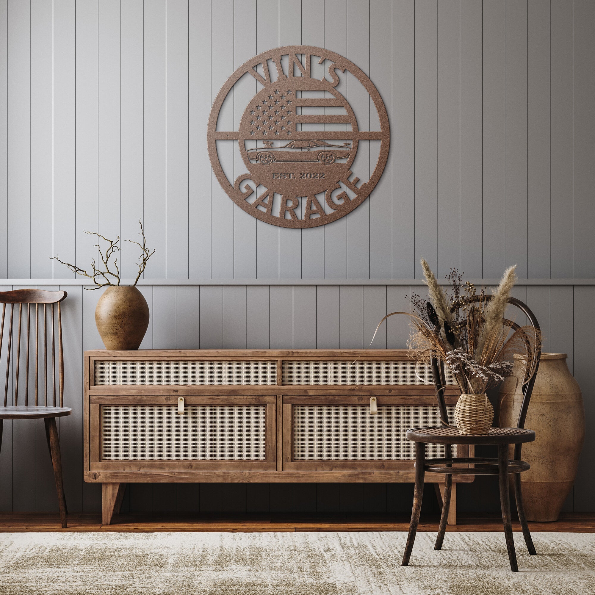 Personalized Hot Rod Garage Sign - Cool Metal Signs