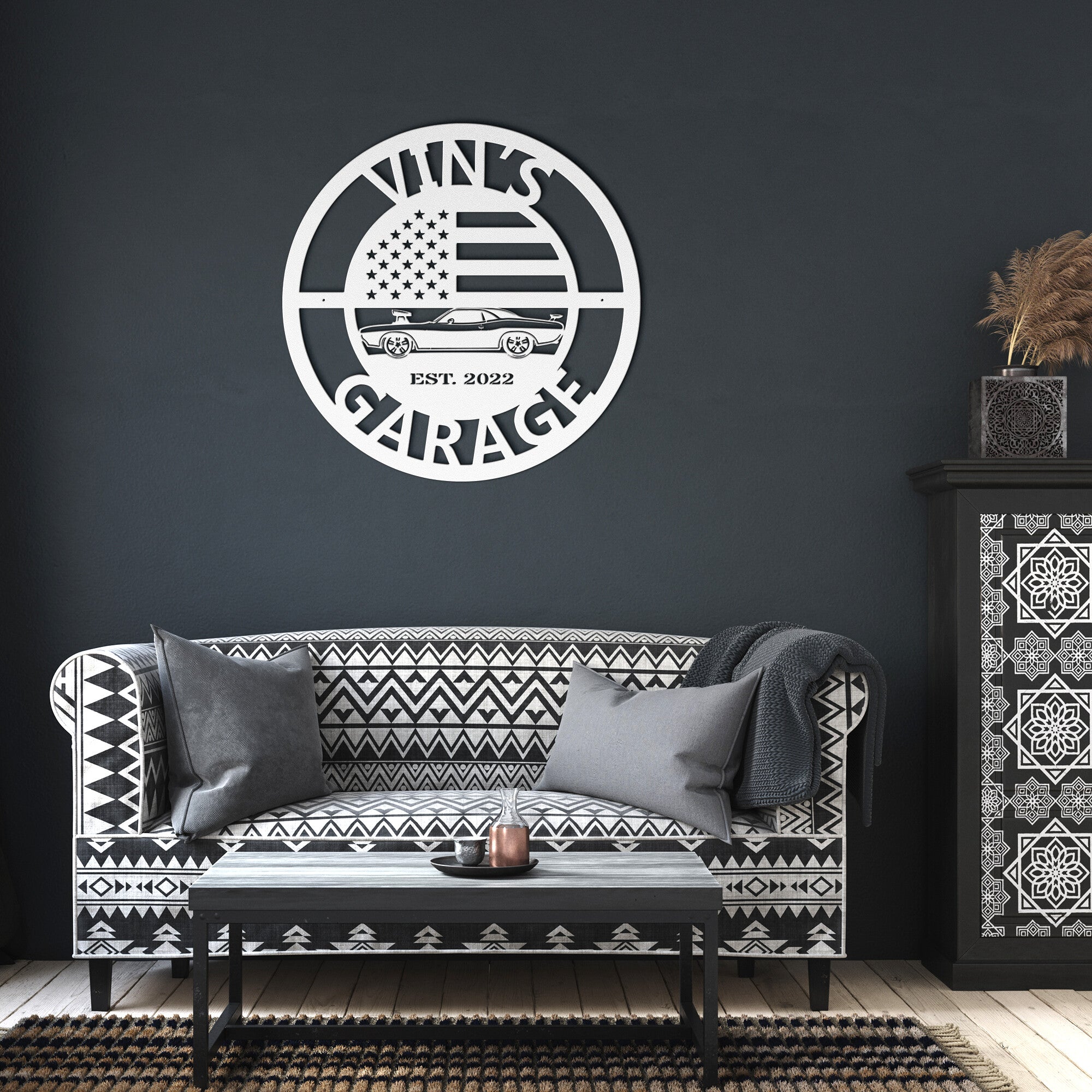 Personalized Hot Rod Garage Sign - Cool Metal Signs