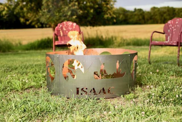 Personalized Hunting Fire Pit Ring - Cool Metal Signs