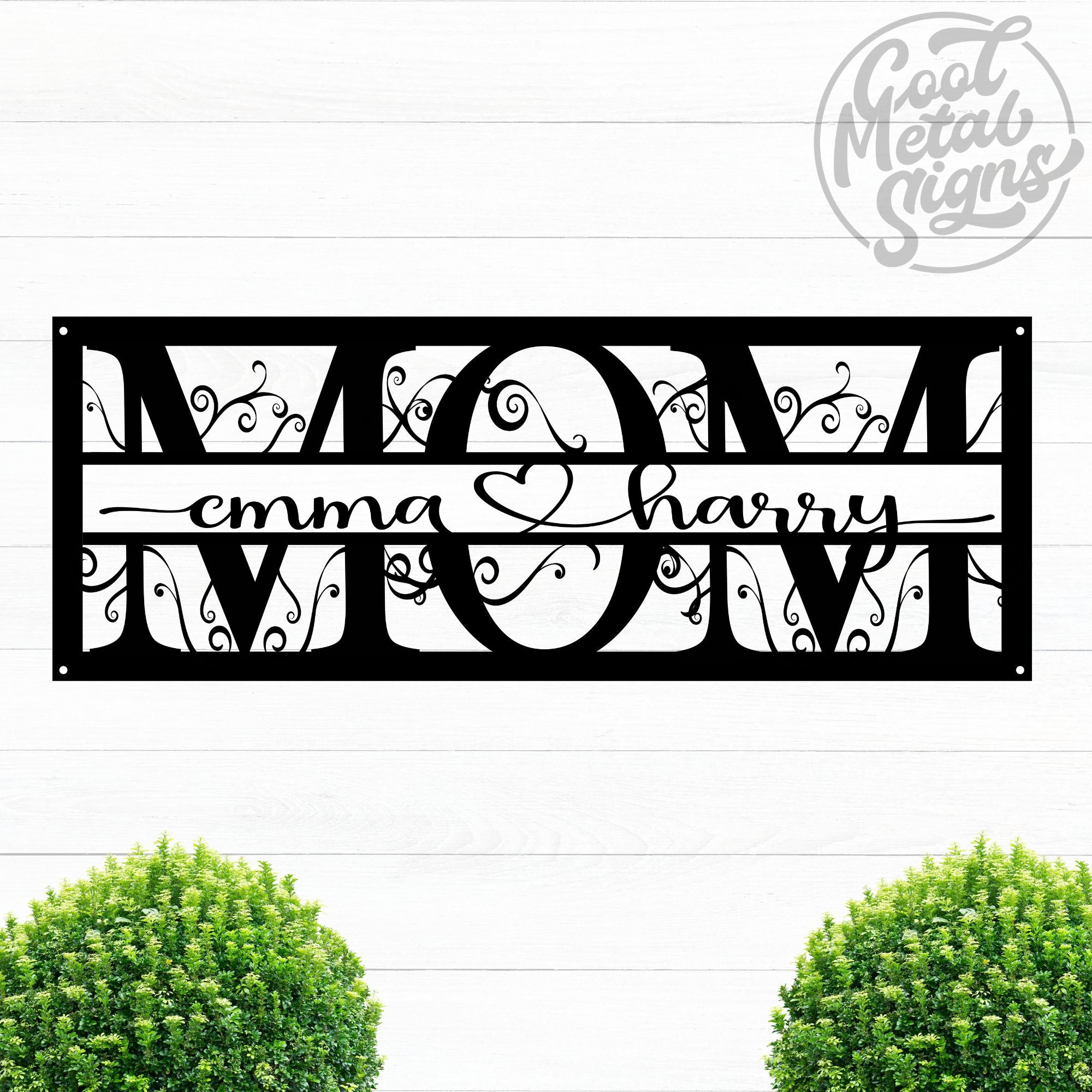 Personalized MOM Floral Frame Sign - Cool Metal Signs