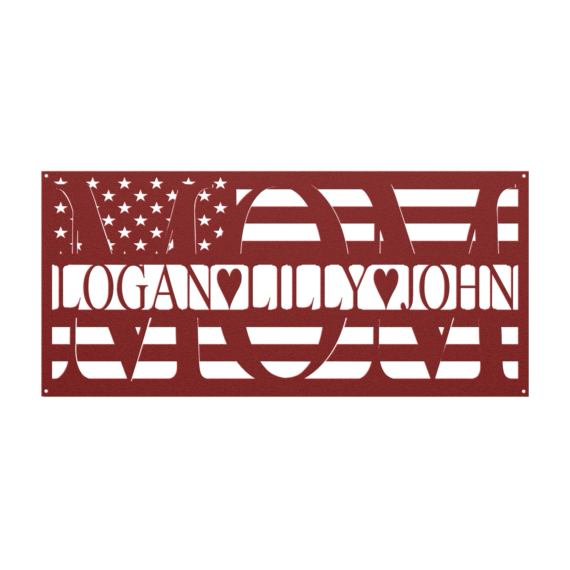 Personalized MOM Sign - Flag Scene - Cool Metal Signs