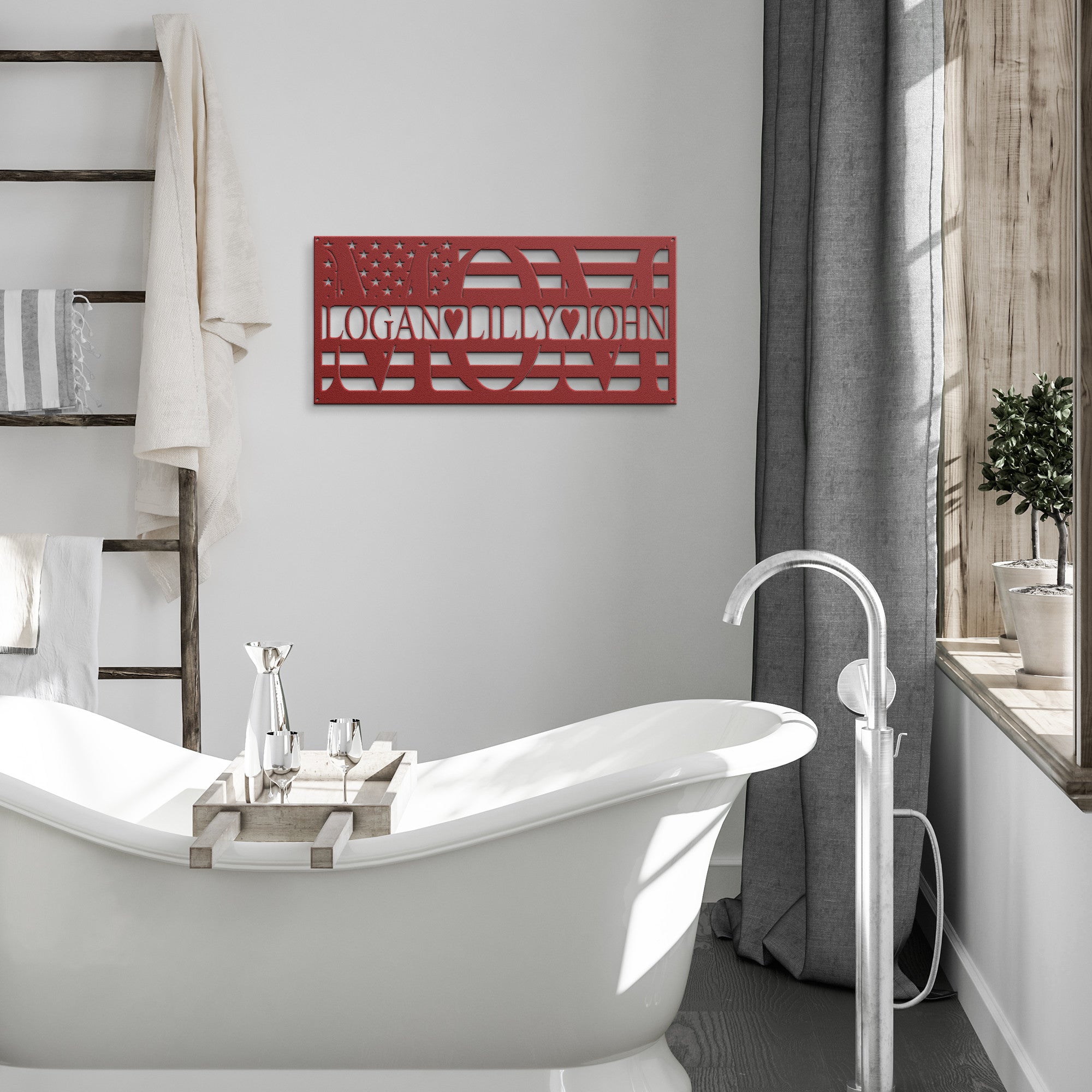 Personalized MOM Sign - Flag Scene - Cool Metal Signs