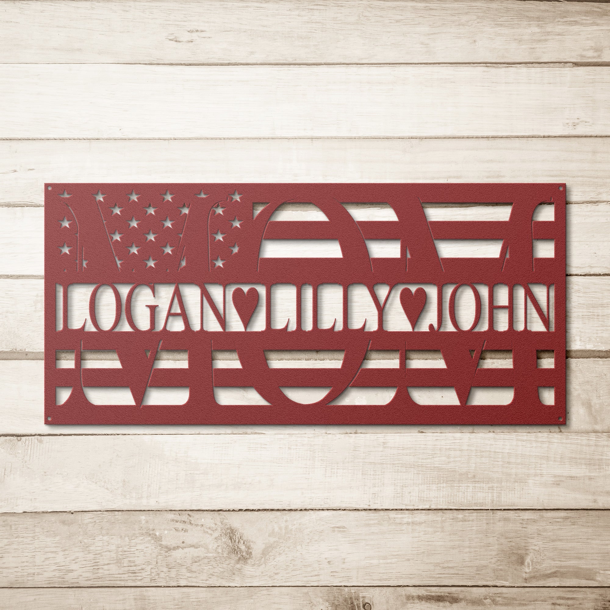 Personalized MOM Sign - Flag Scene - Cool Metal Signs