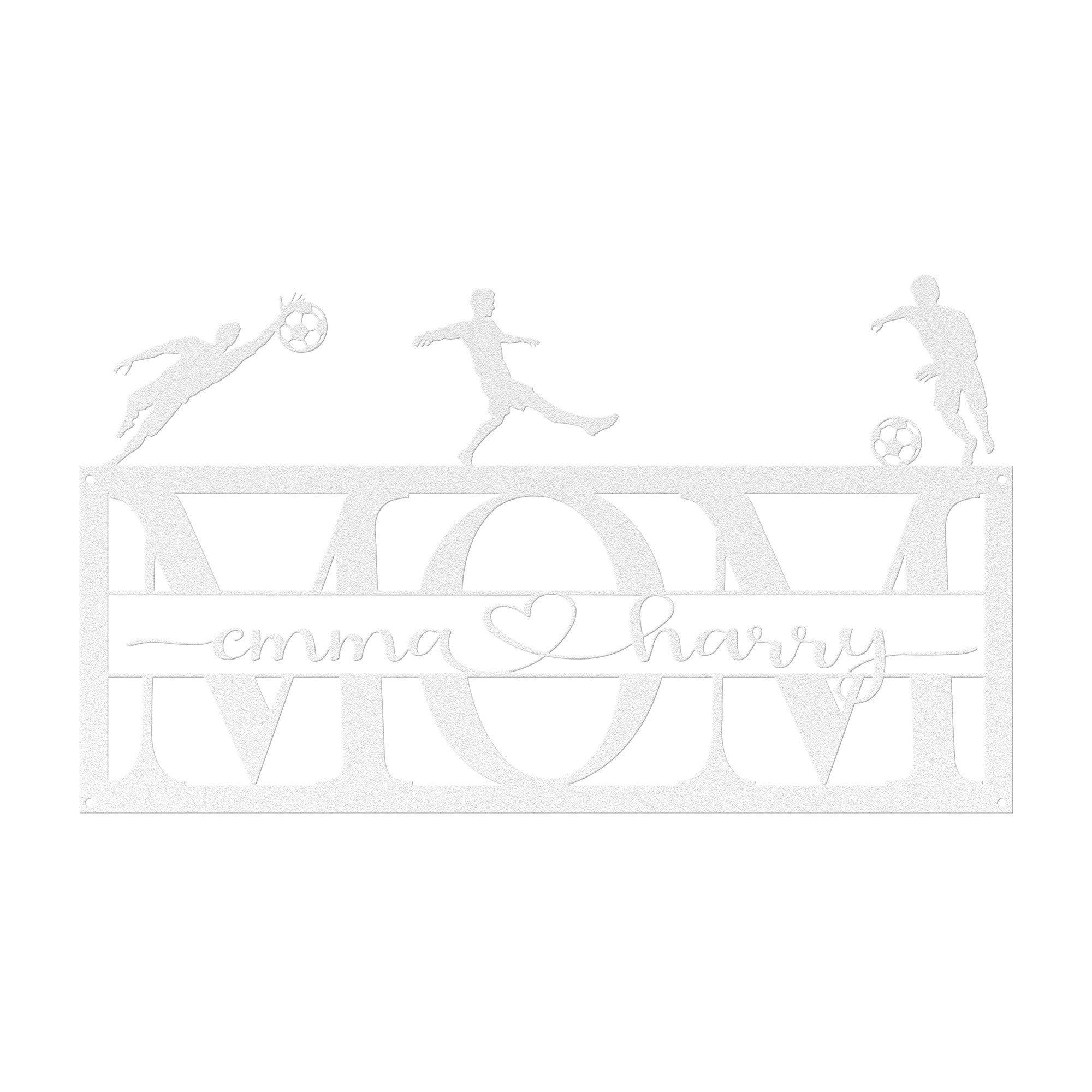 Personalized MOM Sign - Soccer Theme - Cool Metal Signs