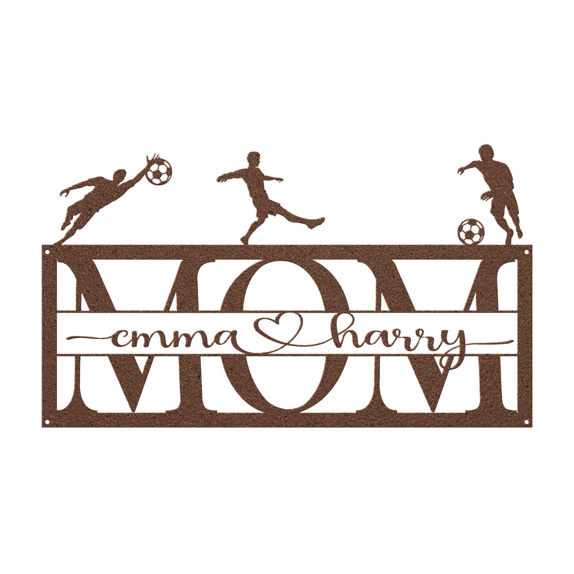 Personalized MOM Sign - Soccer Theme - Cool Metal Signs