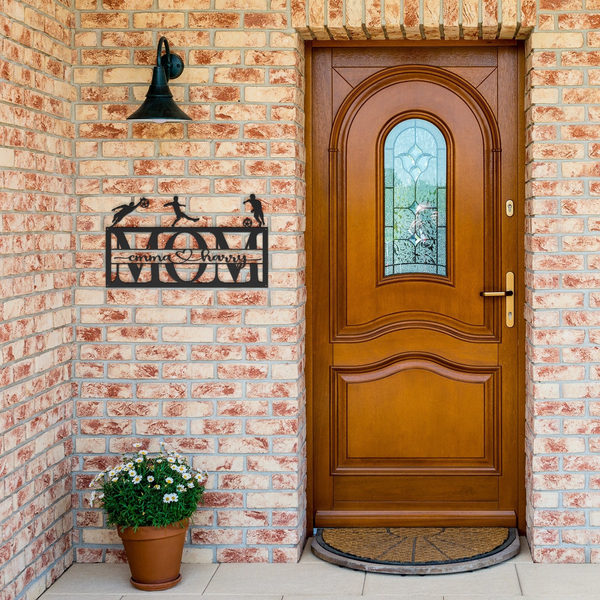 Personalized MOM Sign - Soccer Theme - Cool Metal Signs